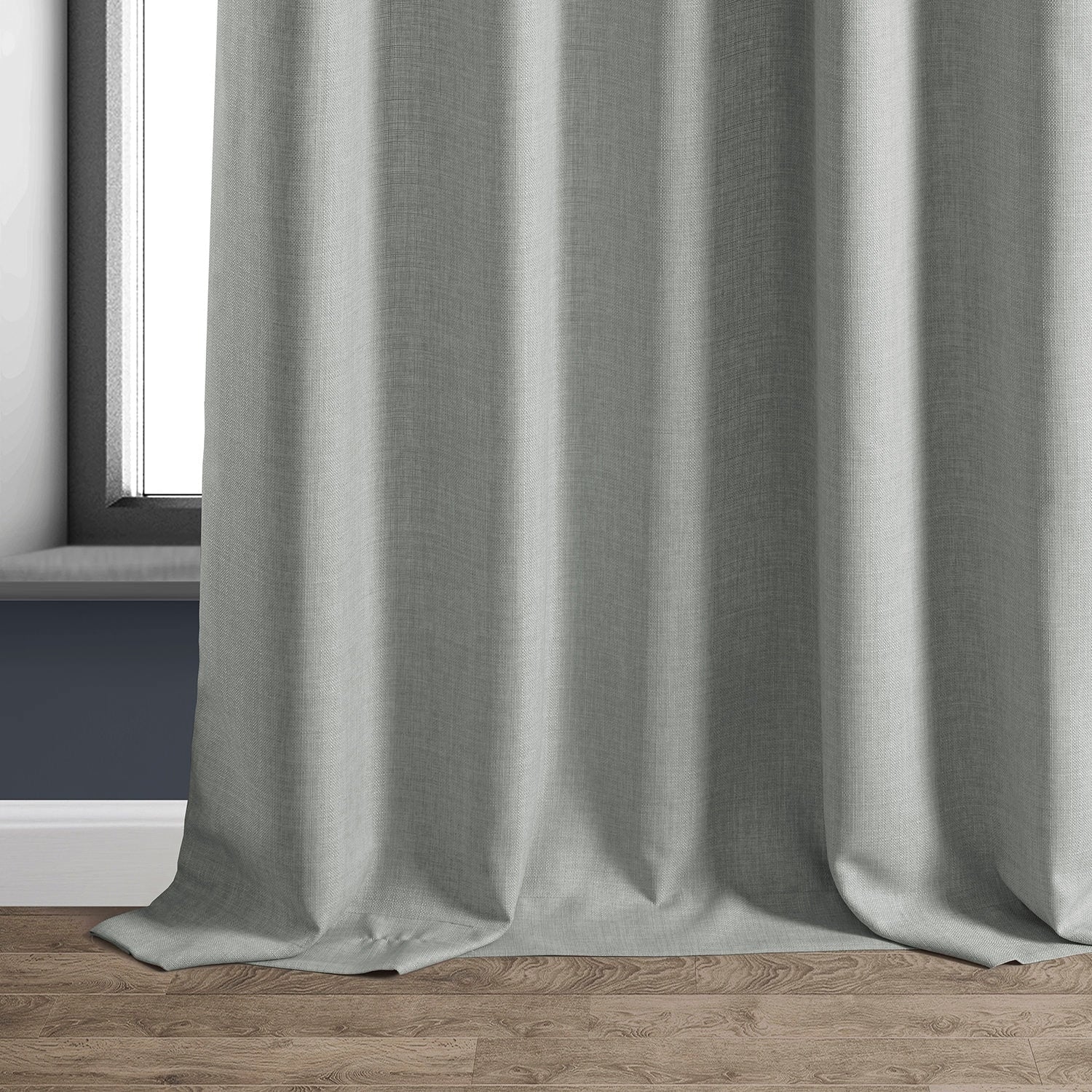 Exclusive Fabrics Italian Faux Linen Room Darkening Curtains for Bedroom & Living Room Curtains - Single Panel Window Curtains