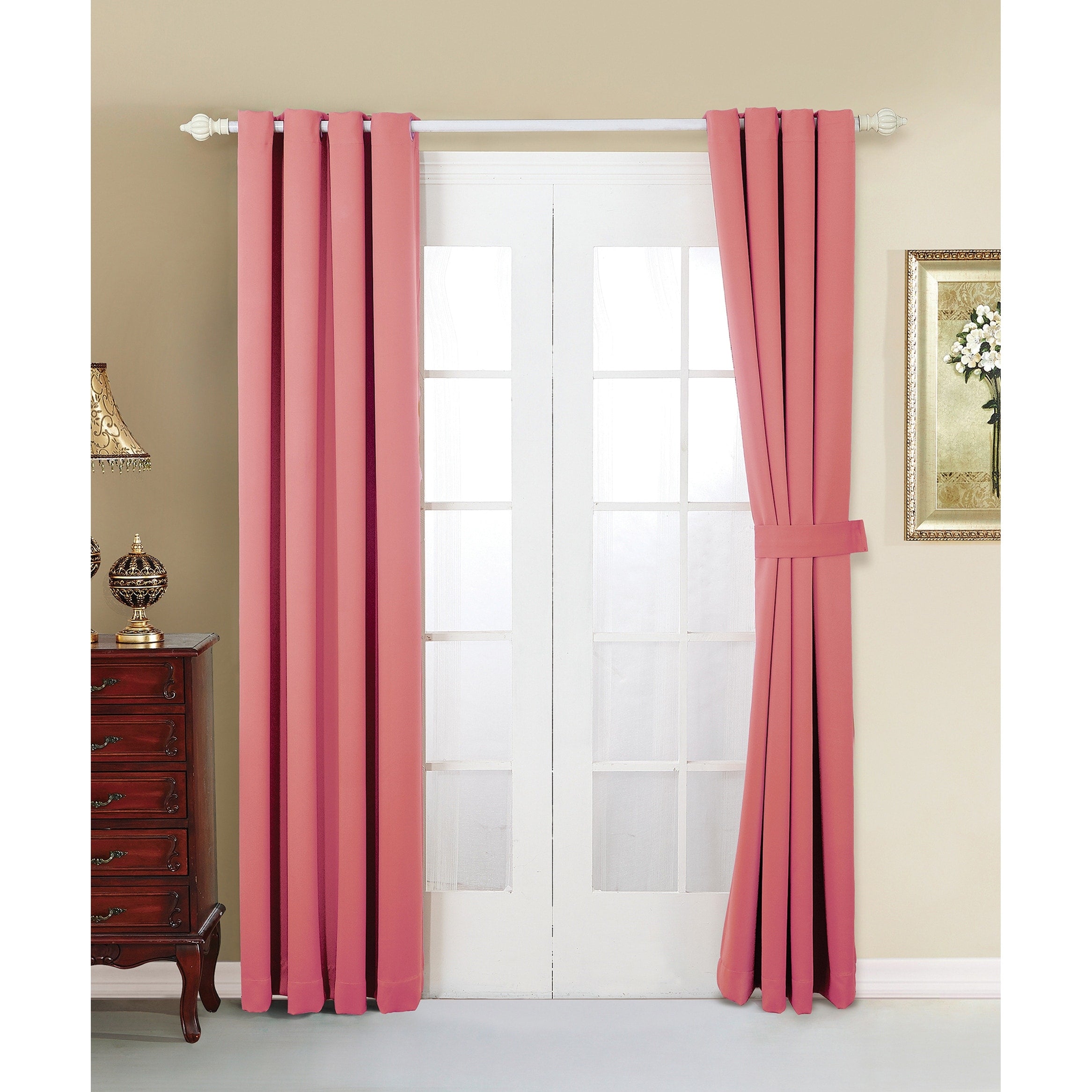 Blackout Window Panel Curtain Set (2 Panels and 2 matching Tie Backs)