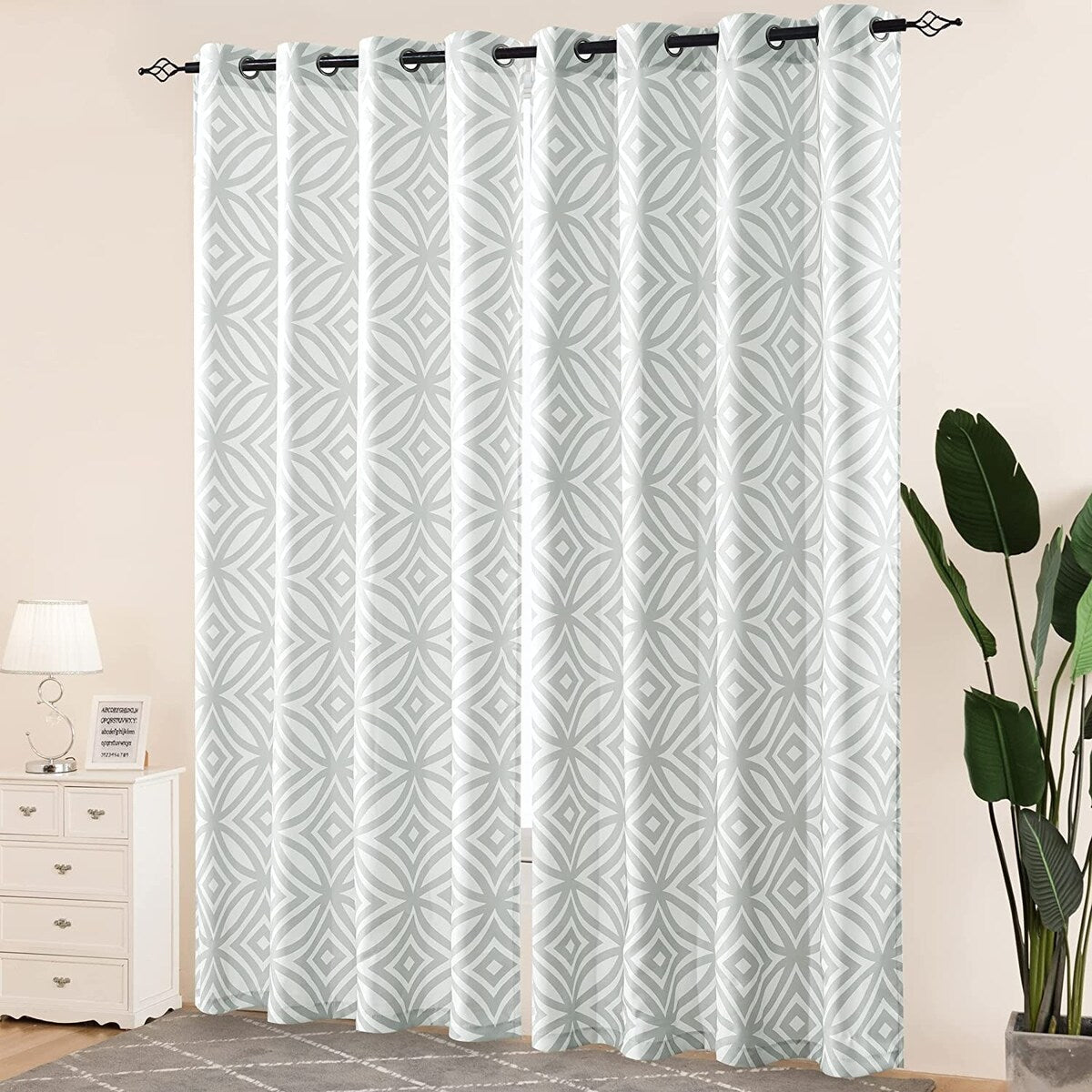 Subrtex Printed 2 Piece Panels Blackout Curtains Colorful Window Drapes