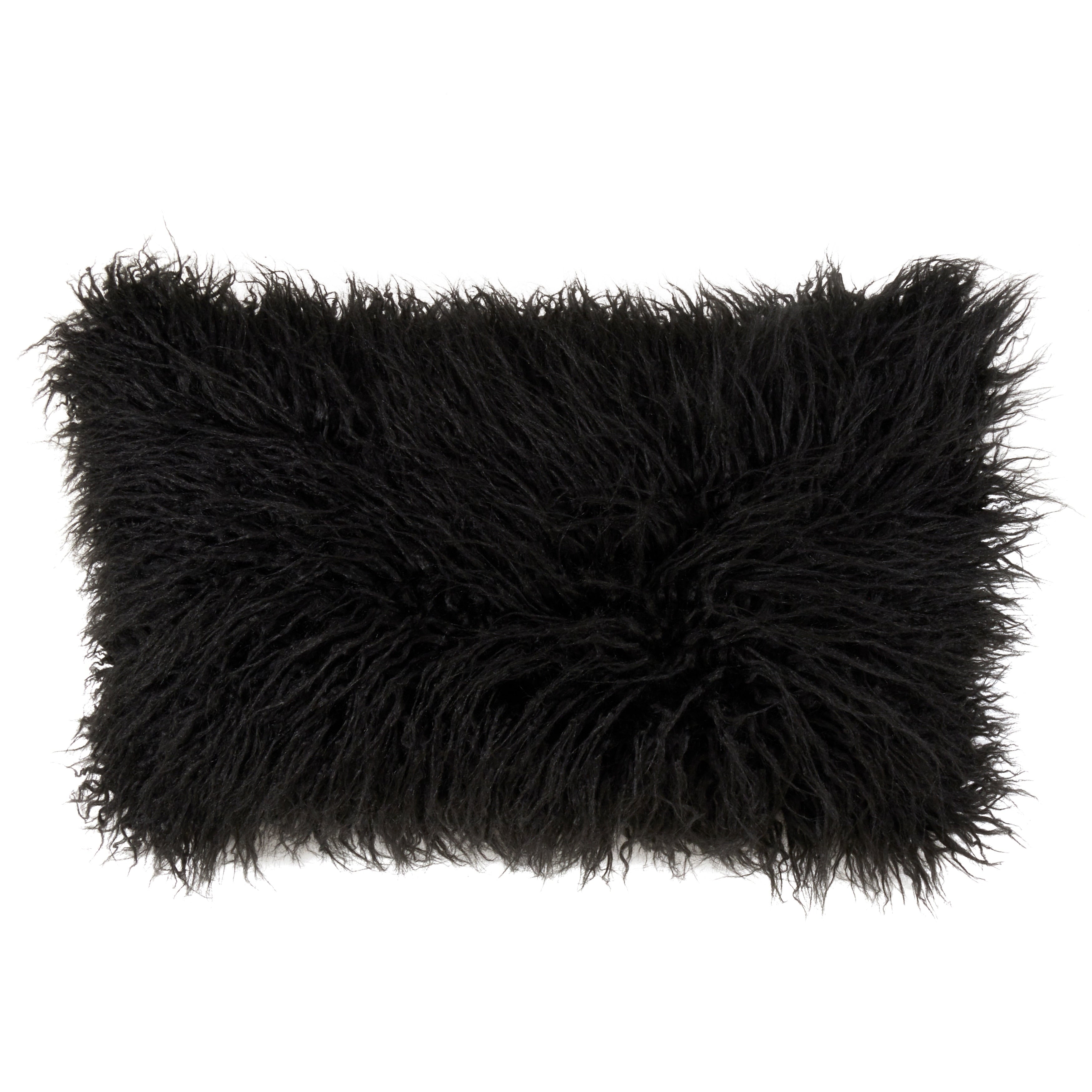 Mongolian Shaggy Faux Fur Throw Pillow