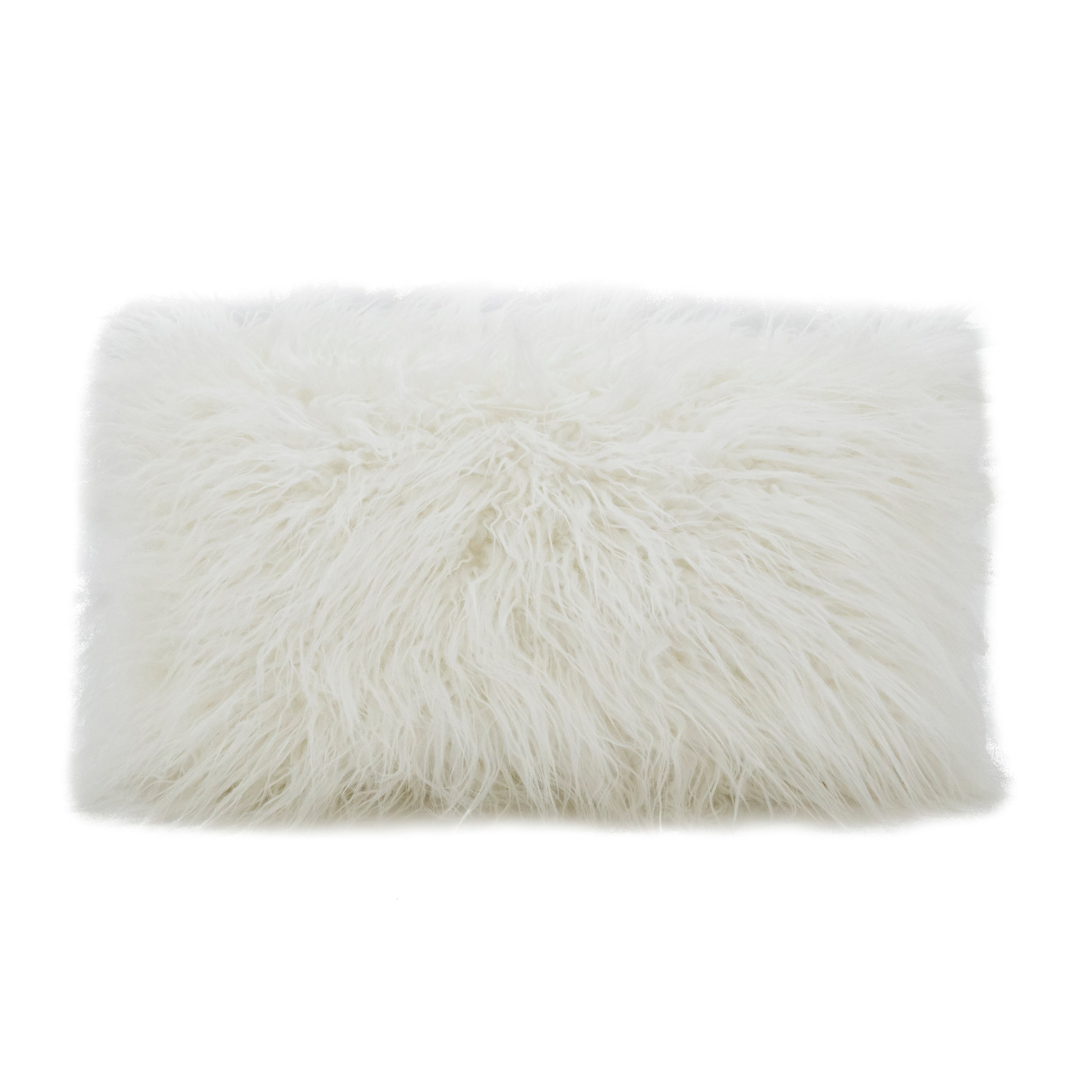 Mongolian Shaggy Faux Fur Throw Pillow