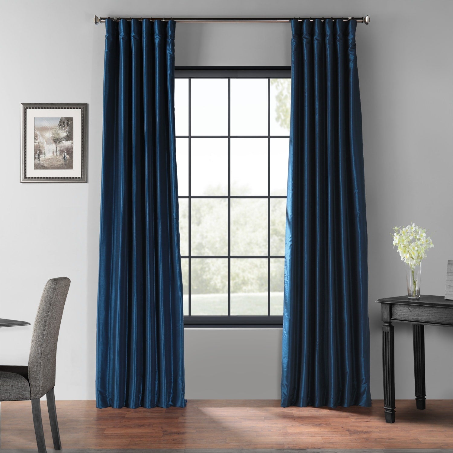 Exclusive Fabrics Textured Faux Dupioni Silk Thermal Blackout Curtains (1 Panel)