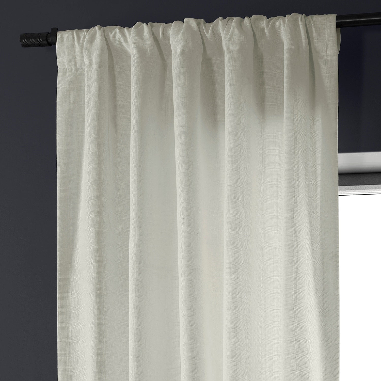 Exclusive Fabrics Italian Faux Linen Room Darkening Curtains for Bedroom & Living Room Curtains - Single Panel Window Curtains