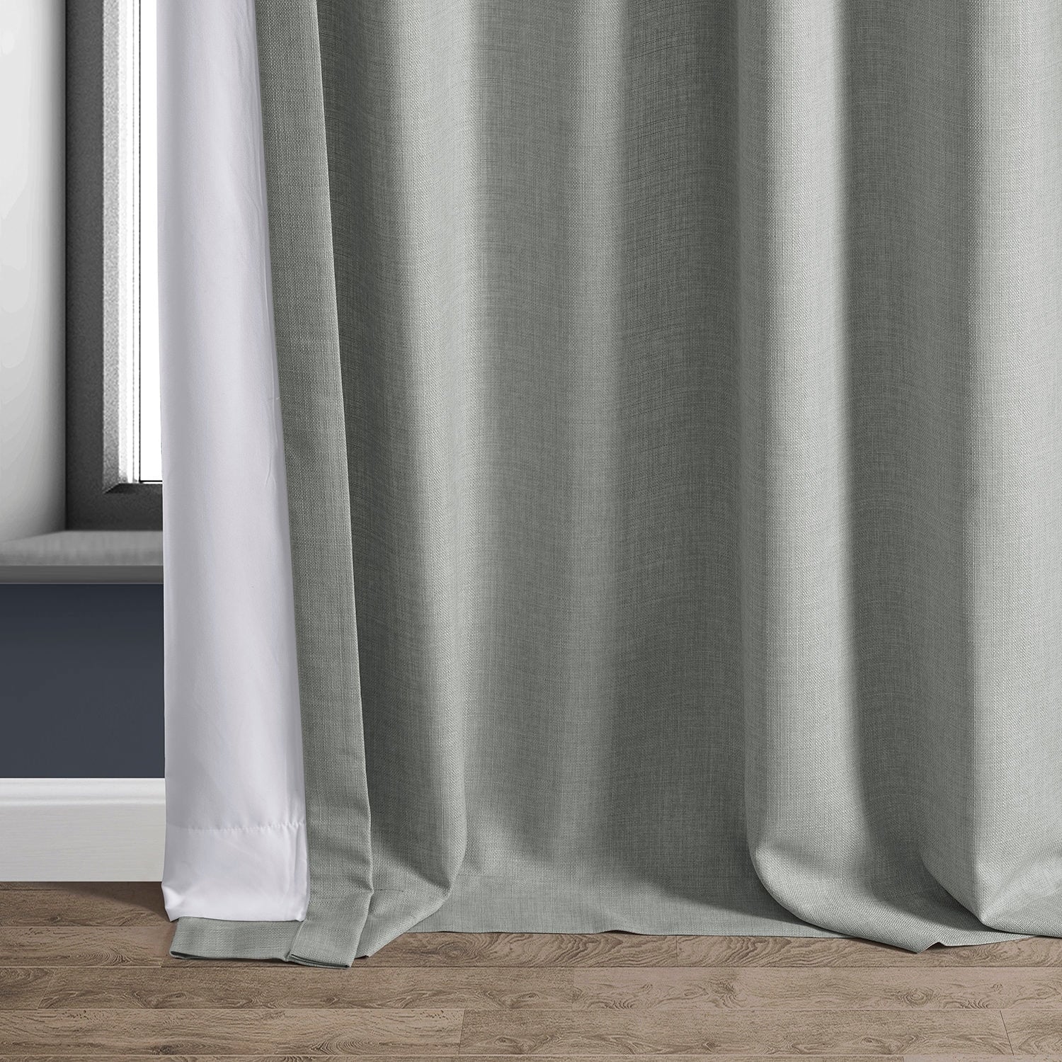 Exclusive Fabrics Italian Faux Linen Room Darkening Curtains for Bedroom & Living Room Curtains - Single Panel Window Curtains