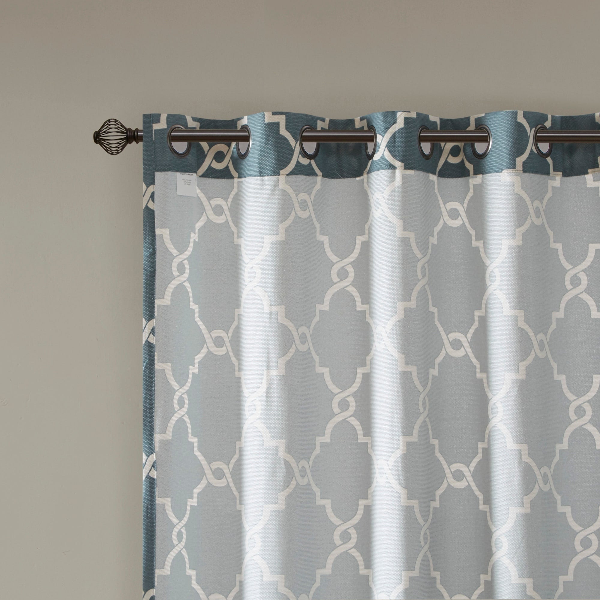 Madison Park Westmont Fretwork Print Grommet Top Window Single Curtain Panel