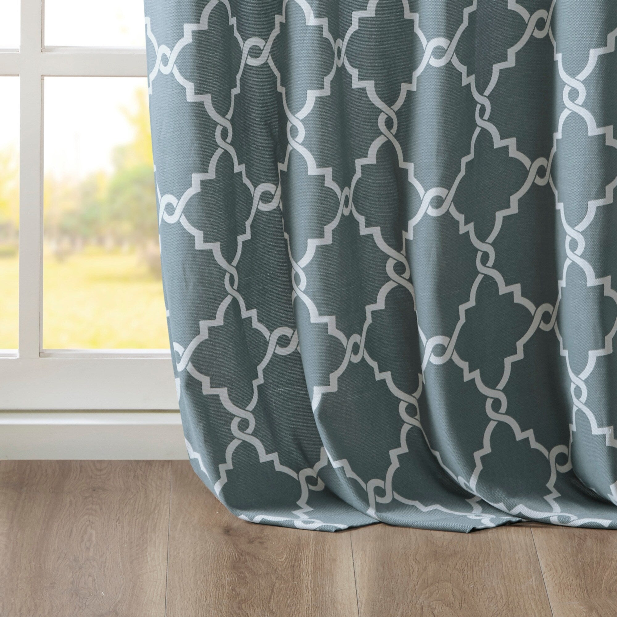 Madison Park Westmont Fretwork Print Grommet Top Window Single Curtain Panel