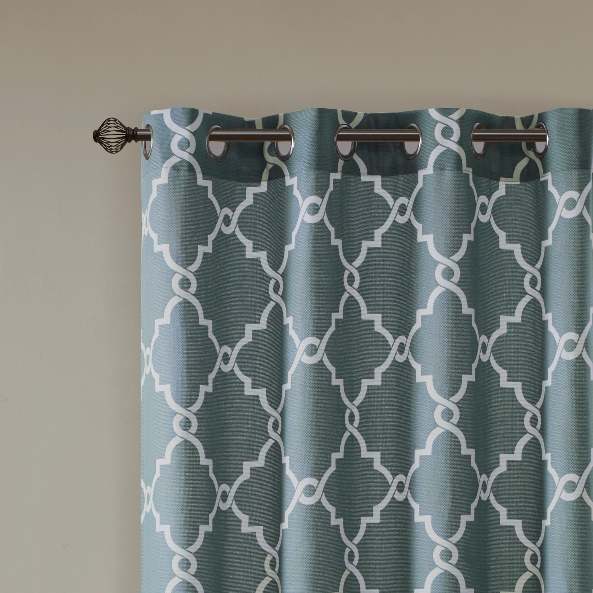 Madison Park Westmont Fretwork Print Grommet Top Window Single Curtain Panel