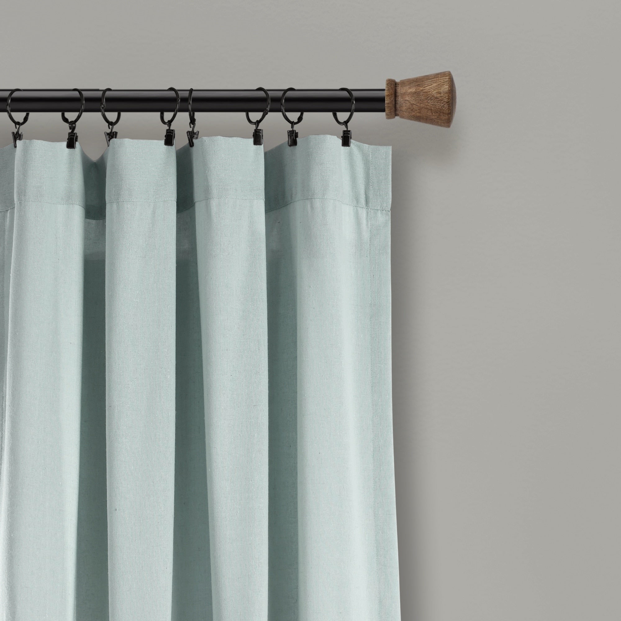 Lush Decor Linen Button Single Panel Window Curtain