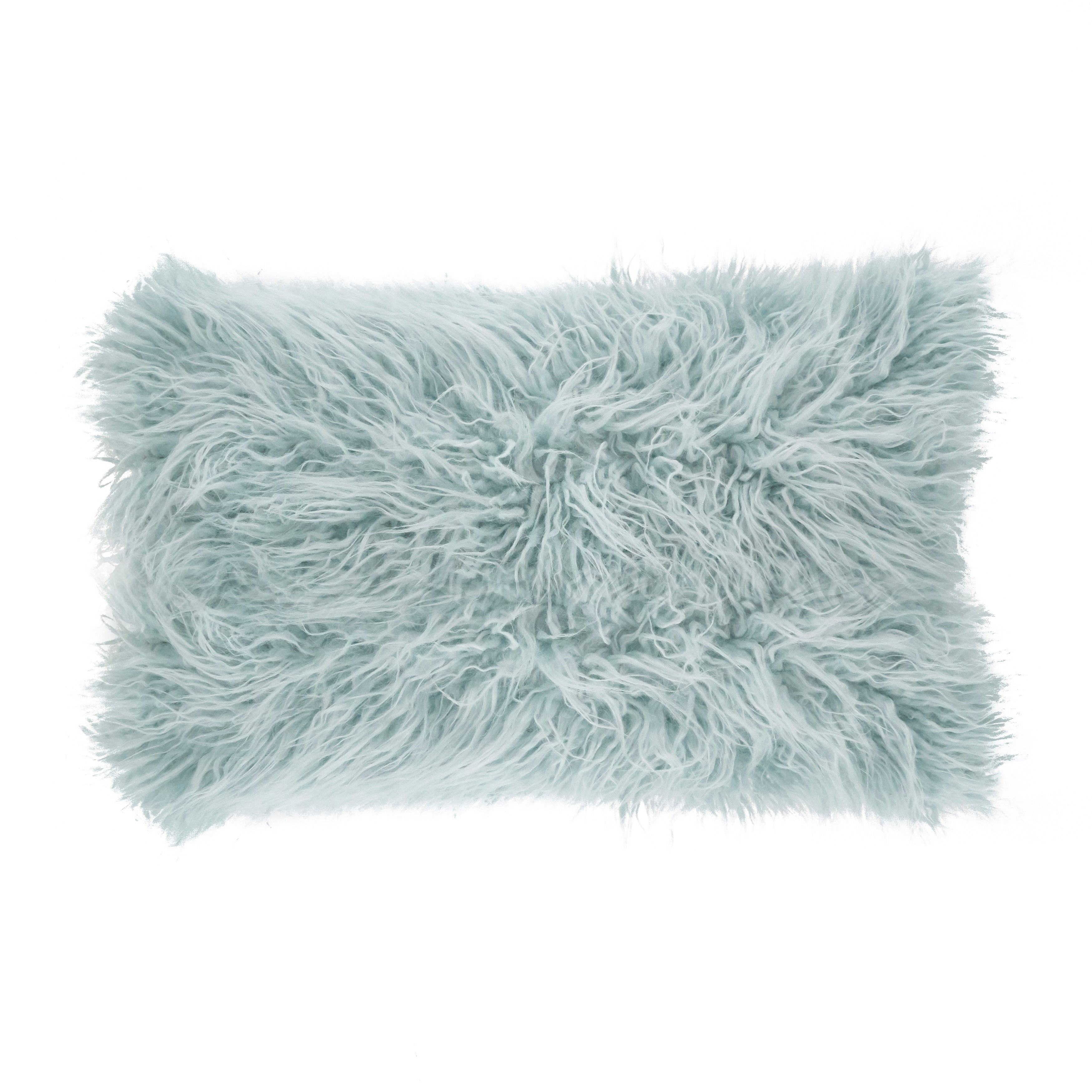 Mongolian Shaggy Faux Fur Throw Pillow