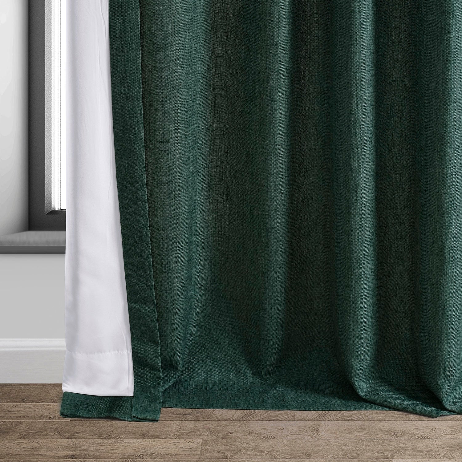 Exclusive Fabrics Italian Faux Linen Room Darkening Curtains for Bedroom & Living Room Curtains - Single Panel Window Curtains