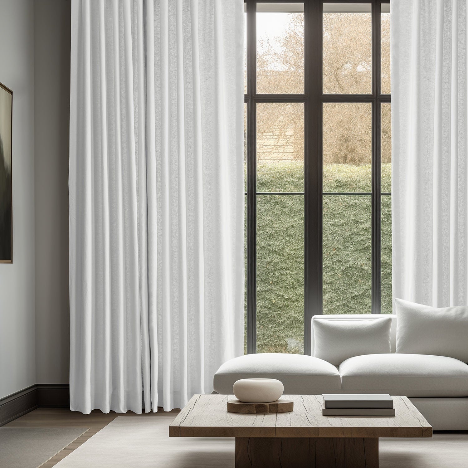 Exclusive Fabrics French Linen Room Darkening Curtains Panel - Elegant luxurious Drapes (1 Panel)