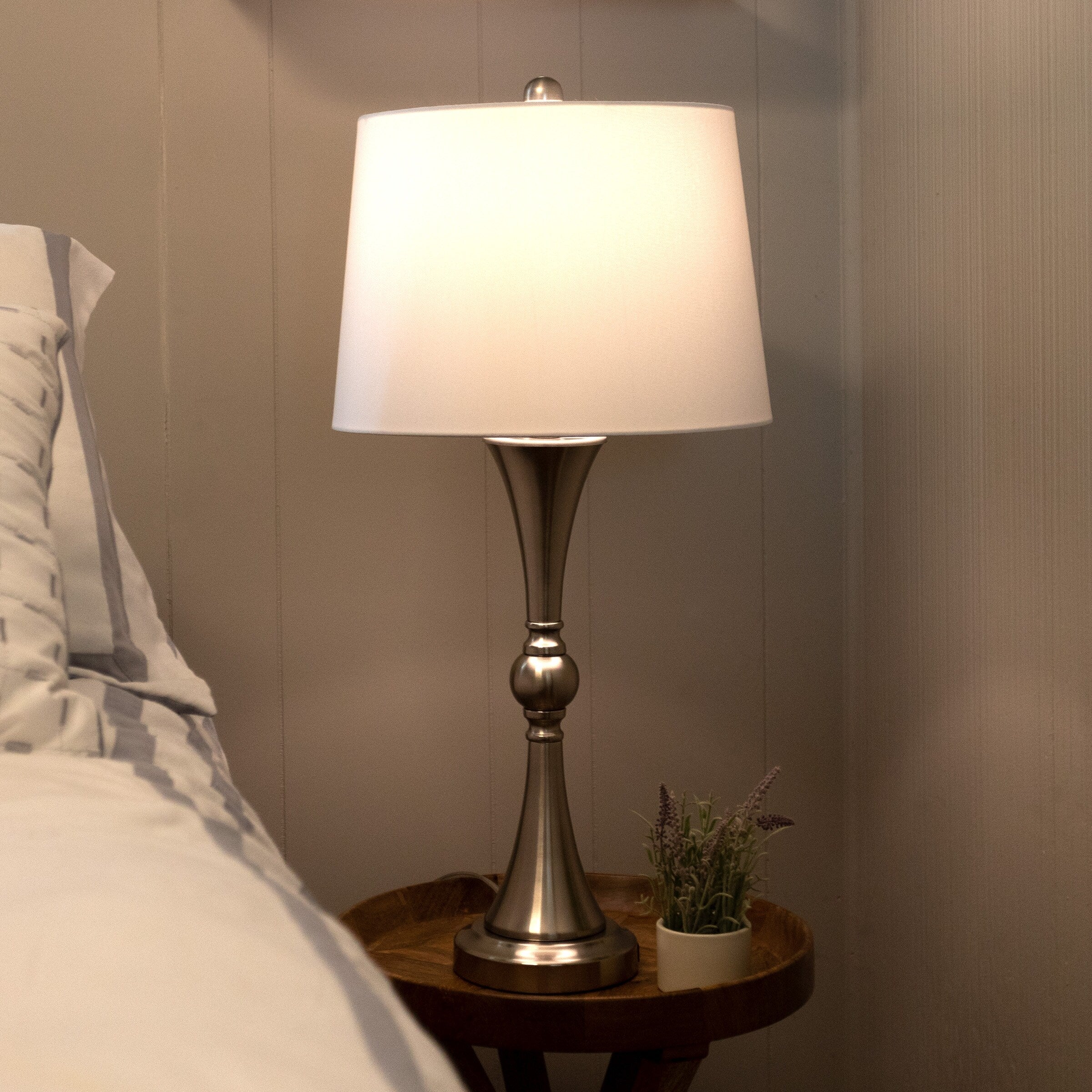 Lavish Home Table Lamps Set with USB Ports