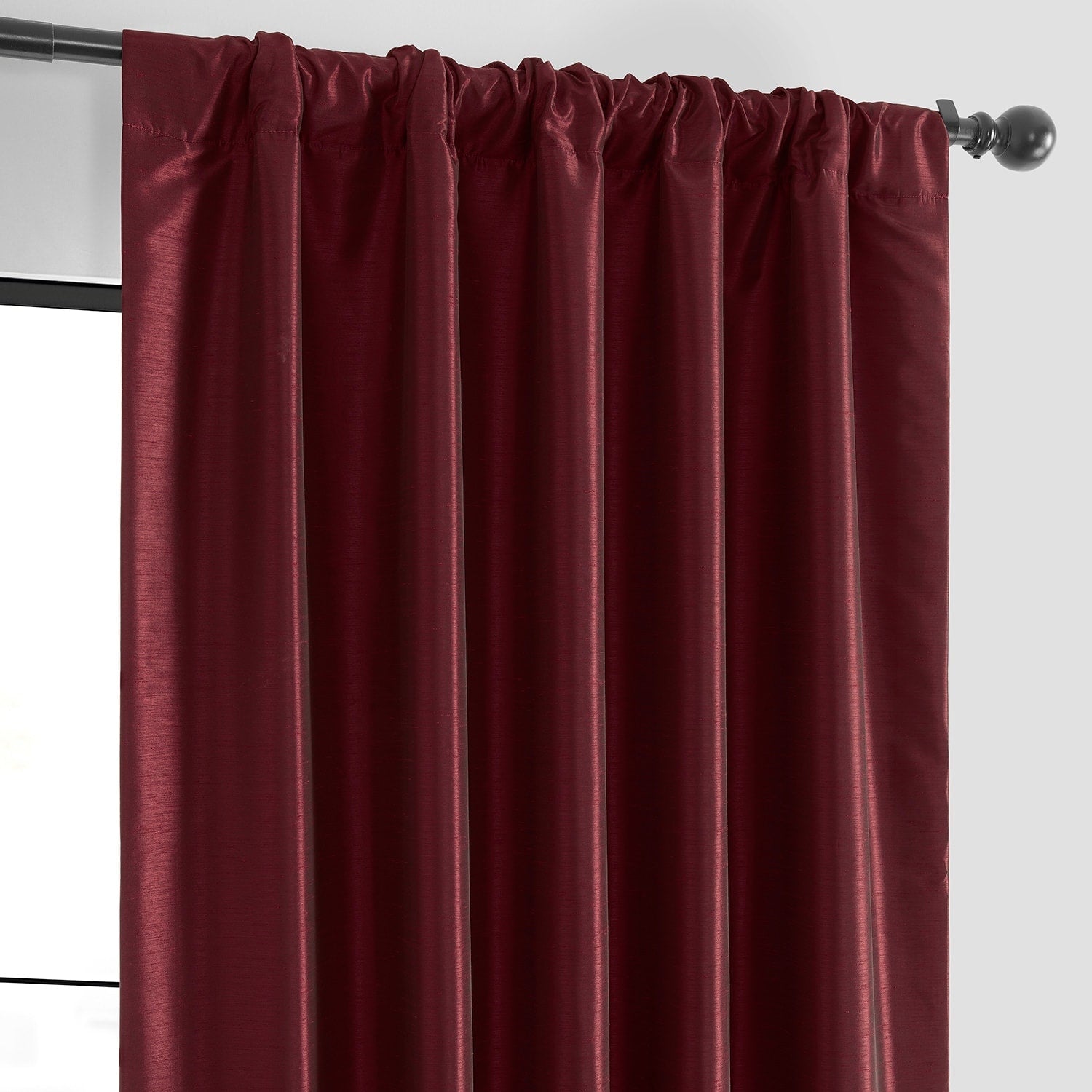 Exclusive Fabrics Textured Faux Dupioni Silk Thermal Blackout Curtains (1 Panel)