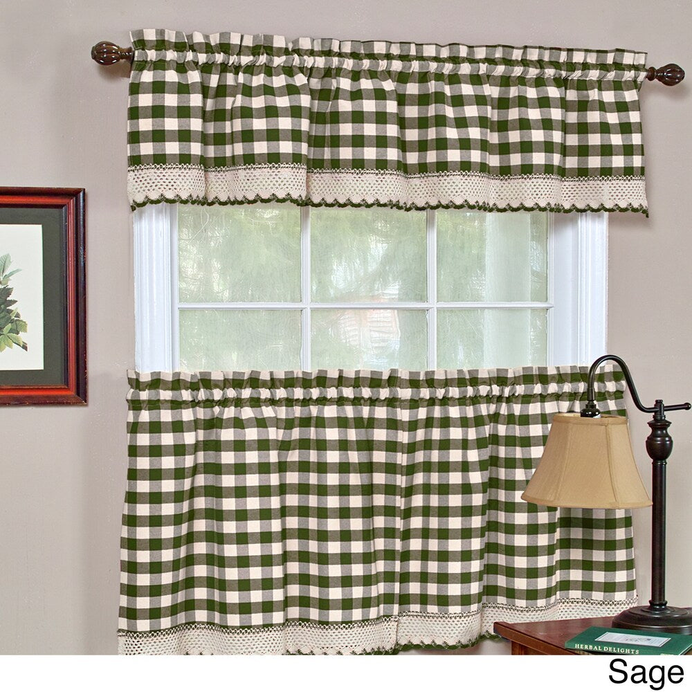 Achim Buffalo Checkered 2-piece Tier Curtain Set