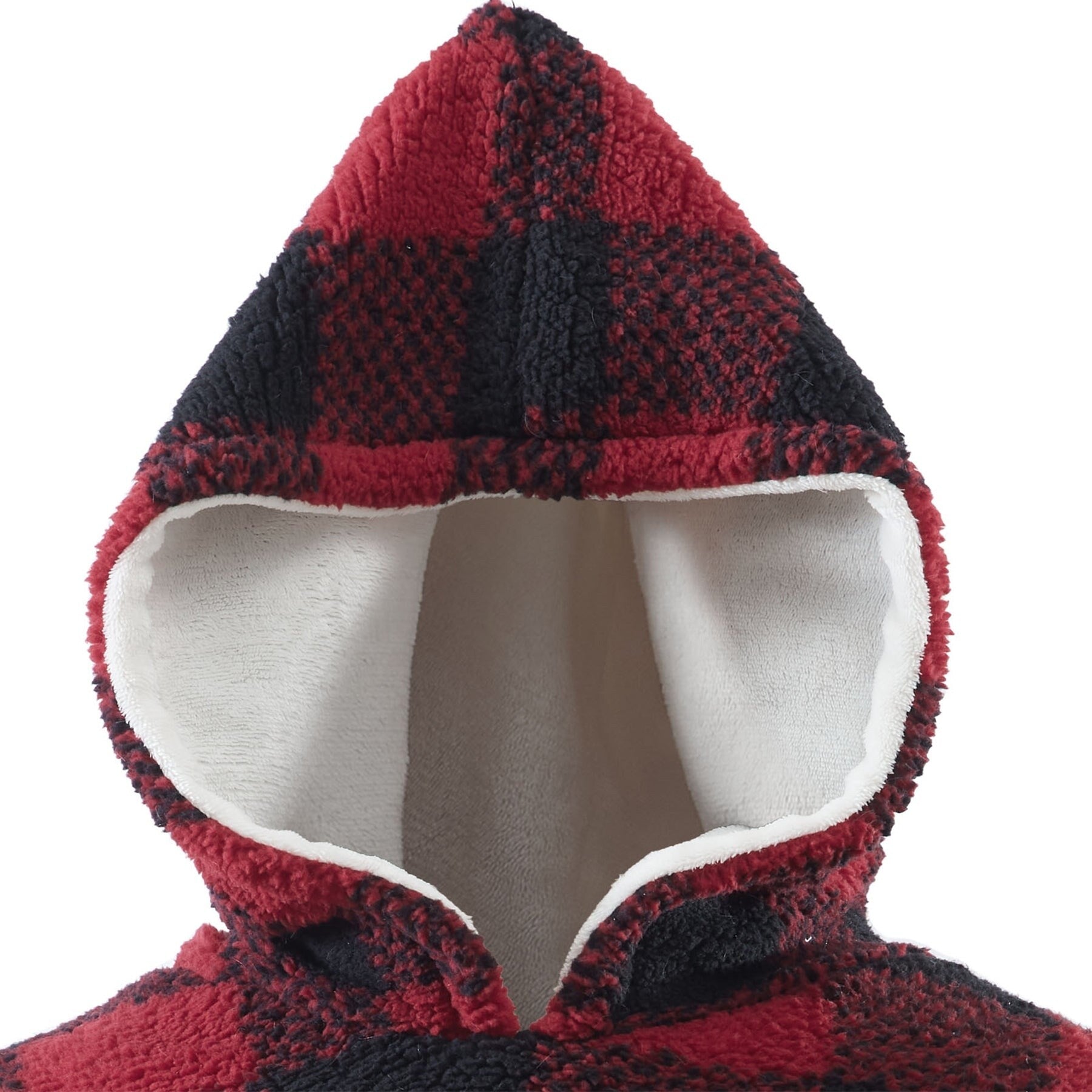 Oversized Super Soft Sherpa and Flannel Wearable Throw Blanket Hoodie