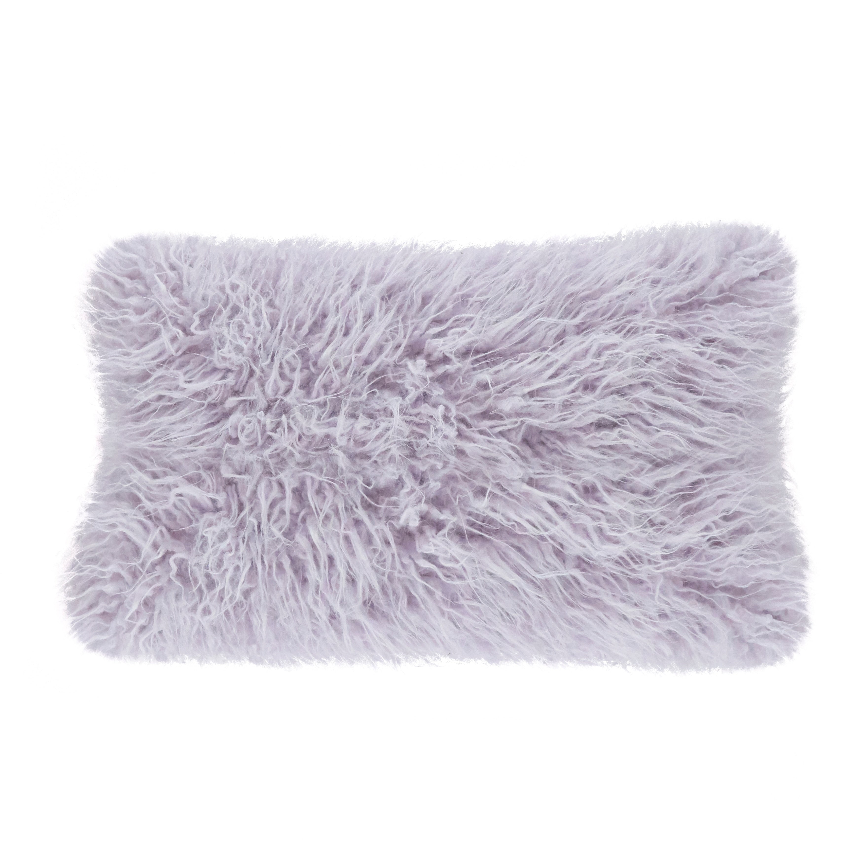 Mongolian Shaggy Faux Fur Throw Pillow