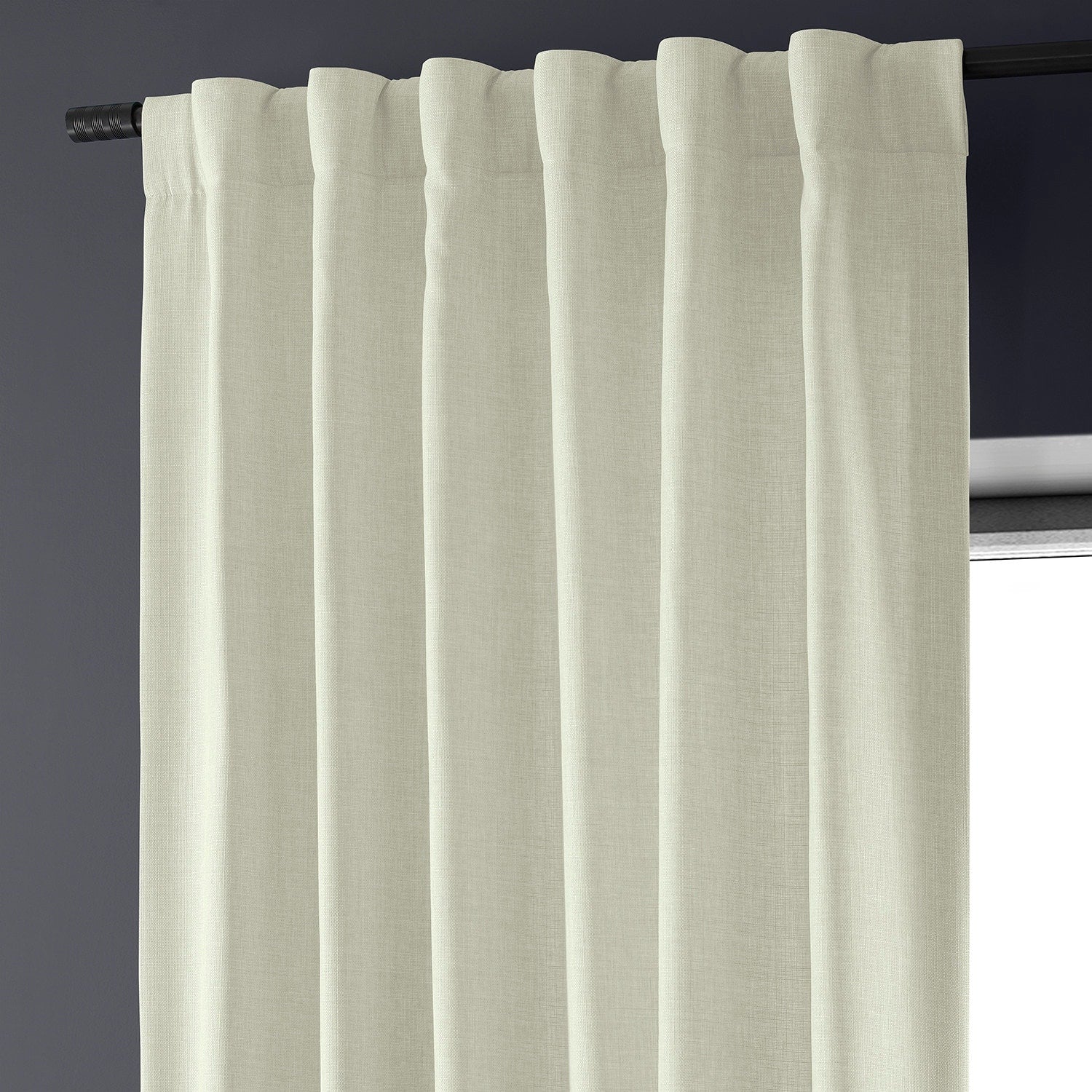 Exclusive Fabrics Italian Faux Linen Room Darkening Curtains for Bedroom & Living Room Curtains - Single Panel Window Curtains