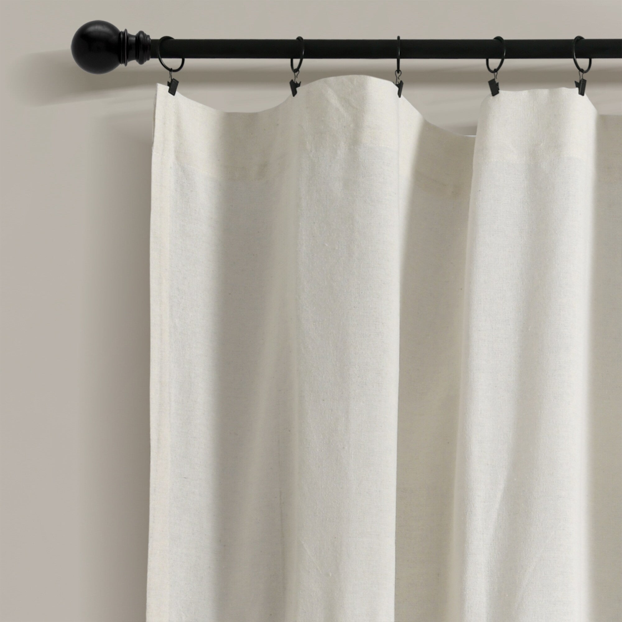 Lush Decor Linen Button Single Panel Window Curtain