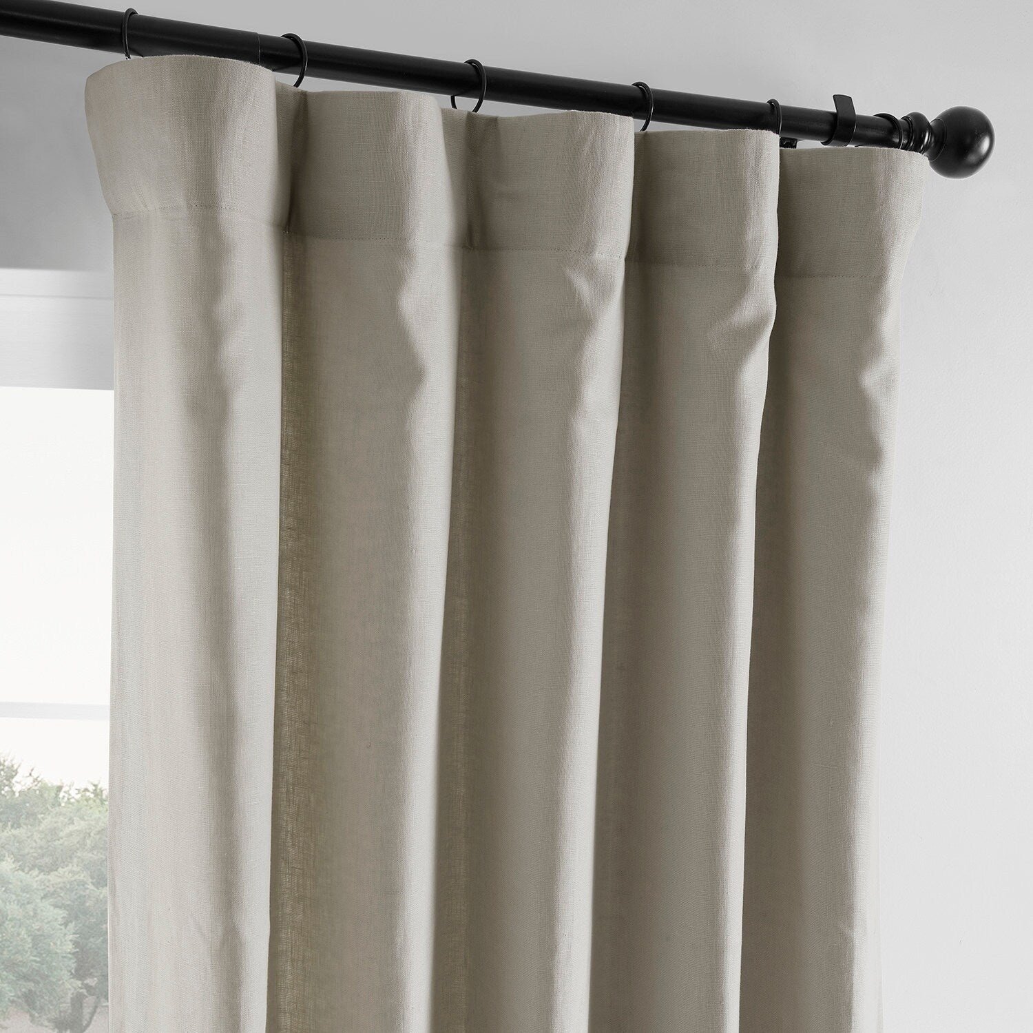 Exclusive Fabrics French Linen Room Darkening Curtains Panel - Elegant luxurious Drapes (1 Panel)