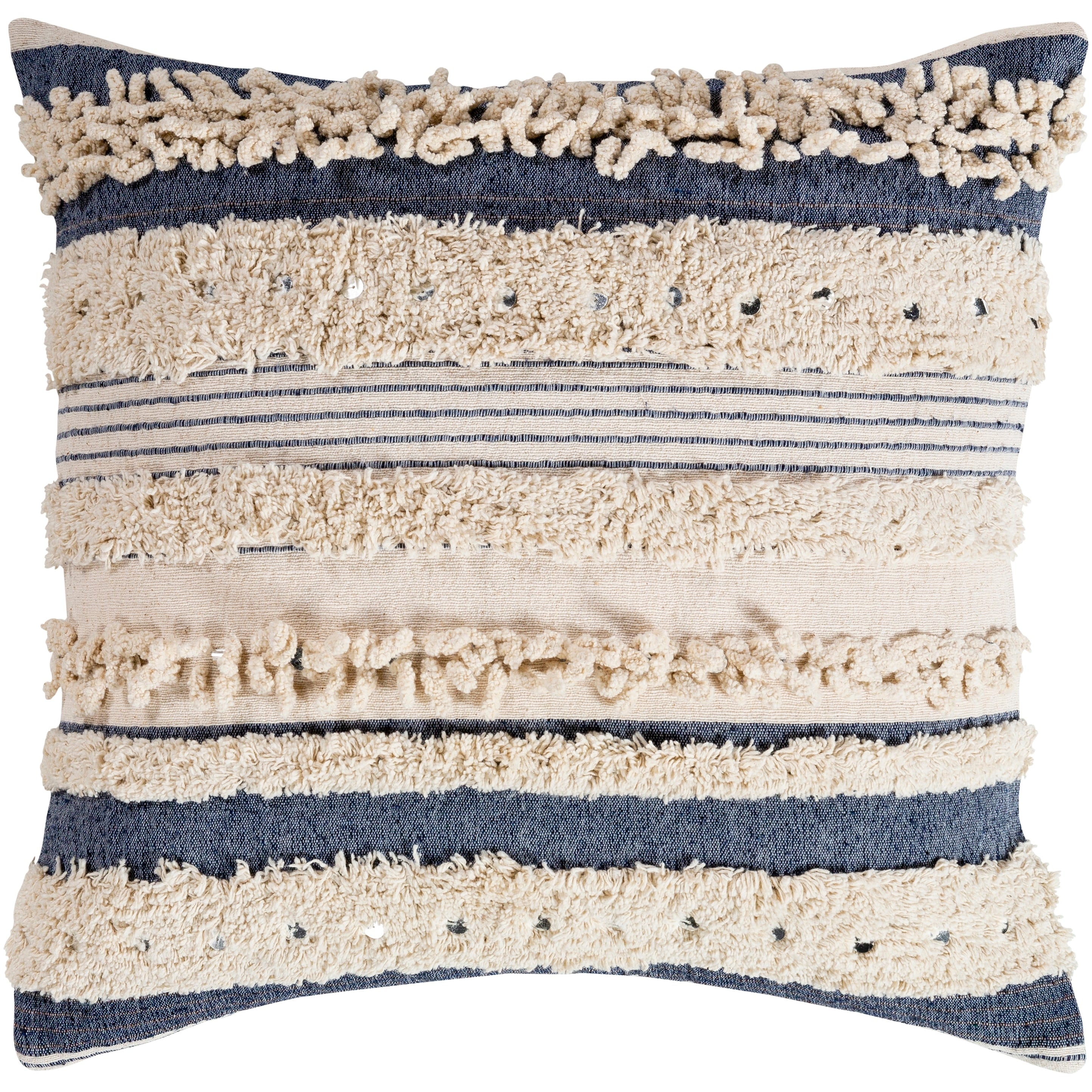 Talco Shaggy Boho Stripe 18-inch Throw Pillow