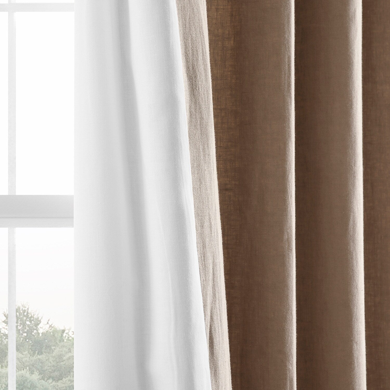 Exclusive Fabrics French Linen Room Darkening Curtains Panel - Elegant luxurious Drapes (1 Panel)