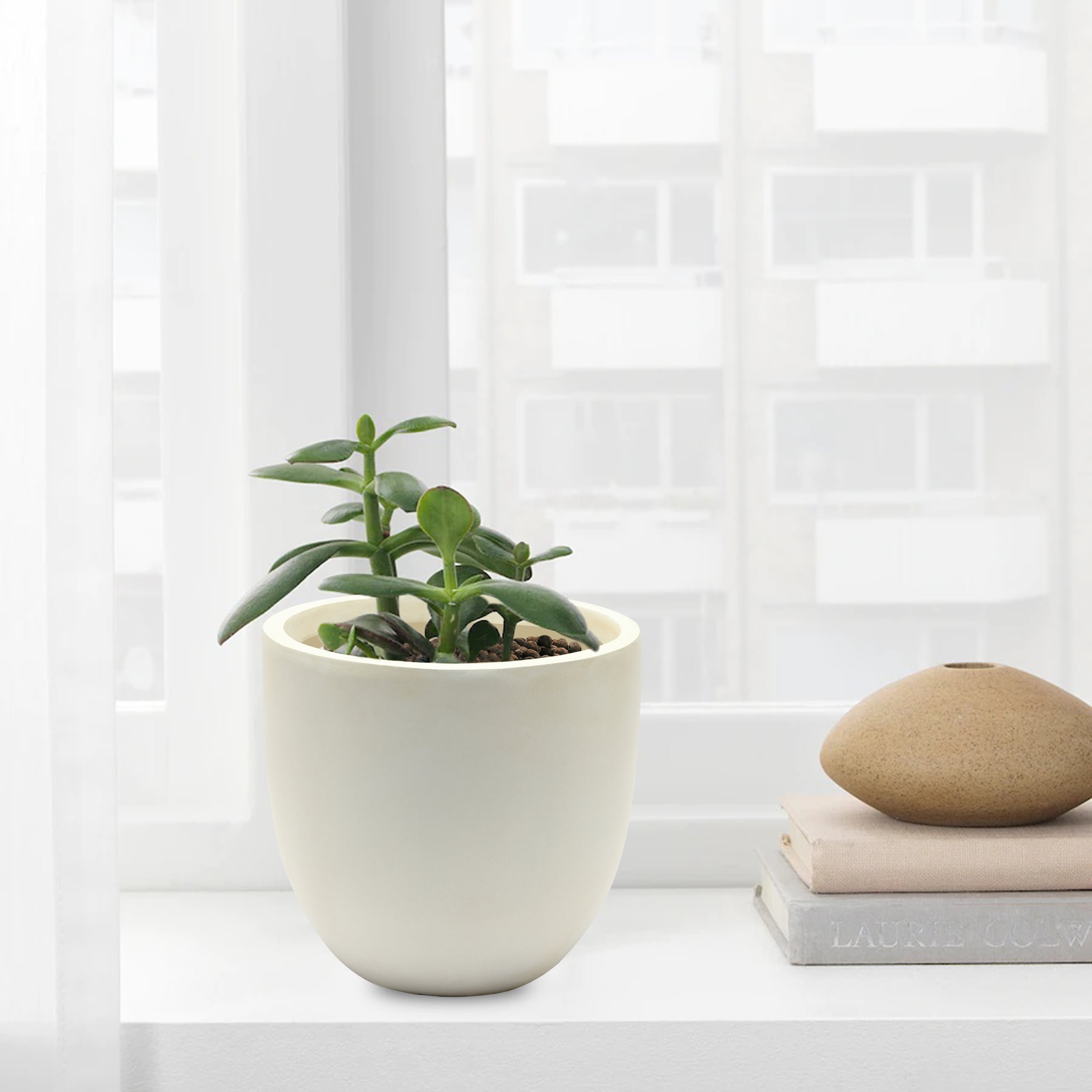 Tapered Round MgO Planter, Indoor and Outdoor