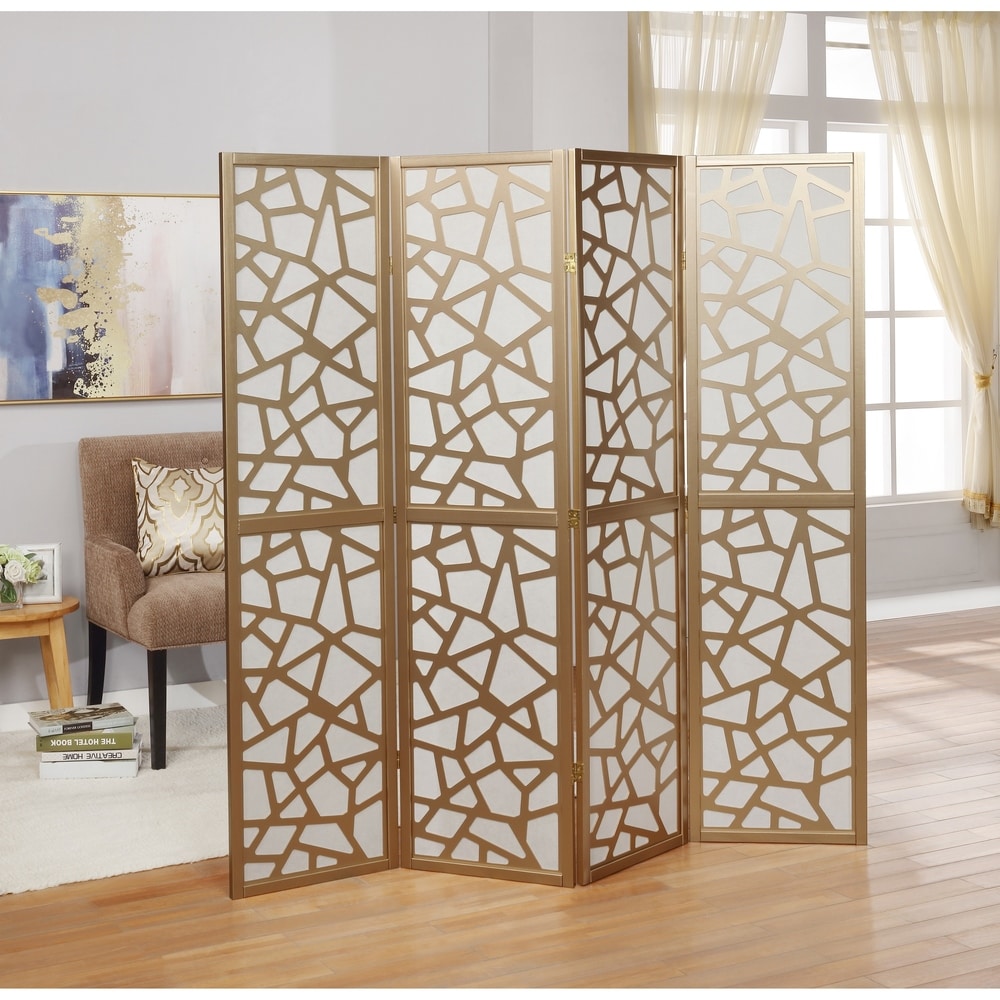 Roundhill Furniture Giyano 4-panel Screen Room Divider