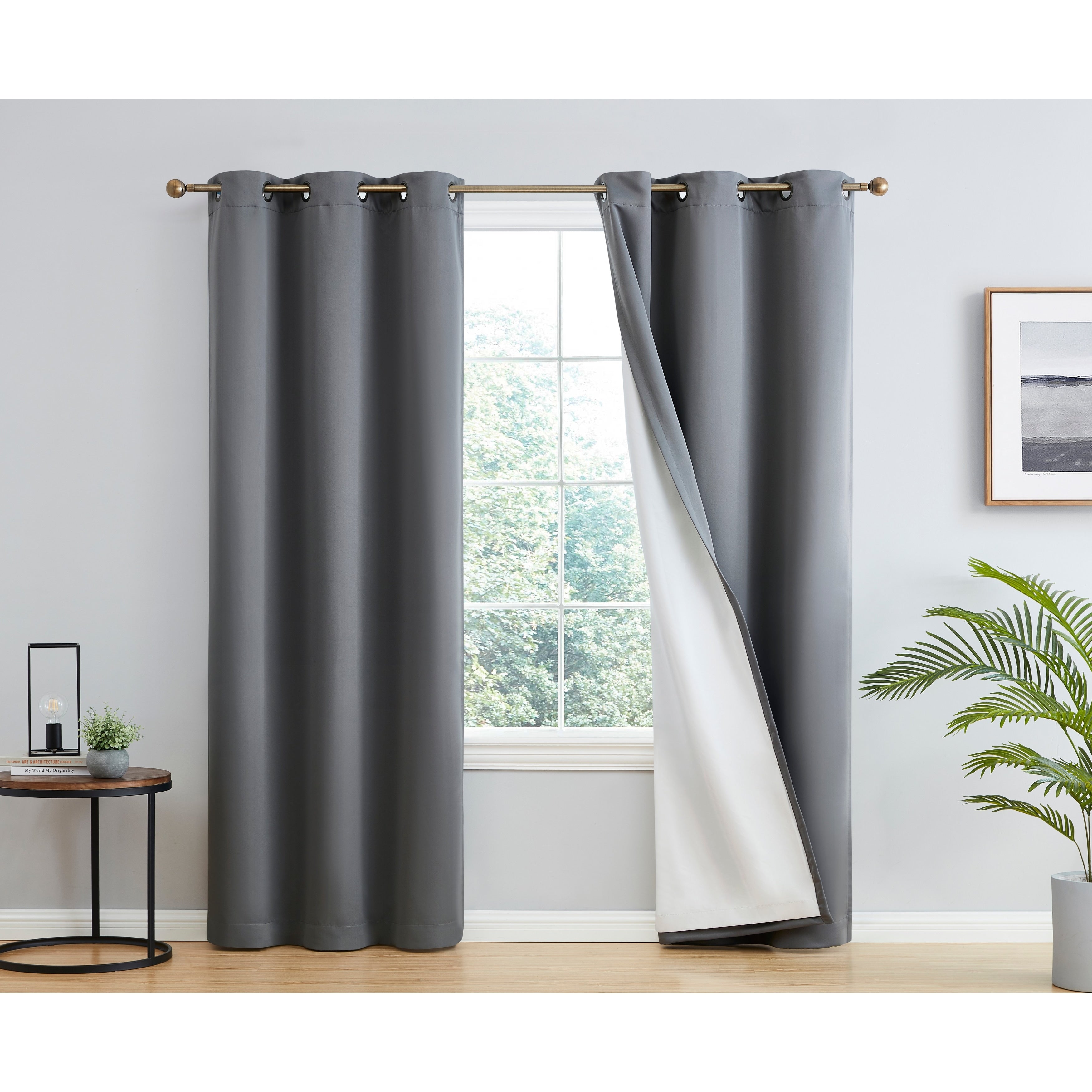 Dakota Complete Blackout Drapery Heavy Thermal Insulated Efficient Window Curtain Grommet Panels, 2 Panels