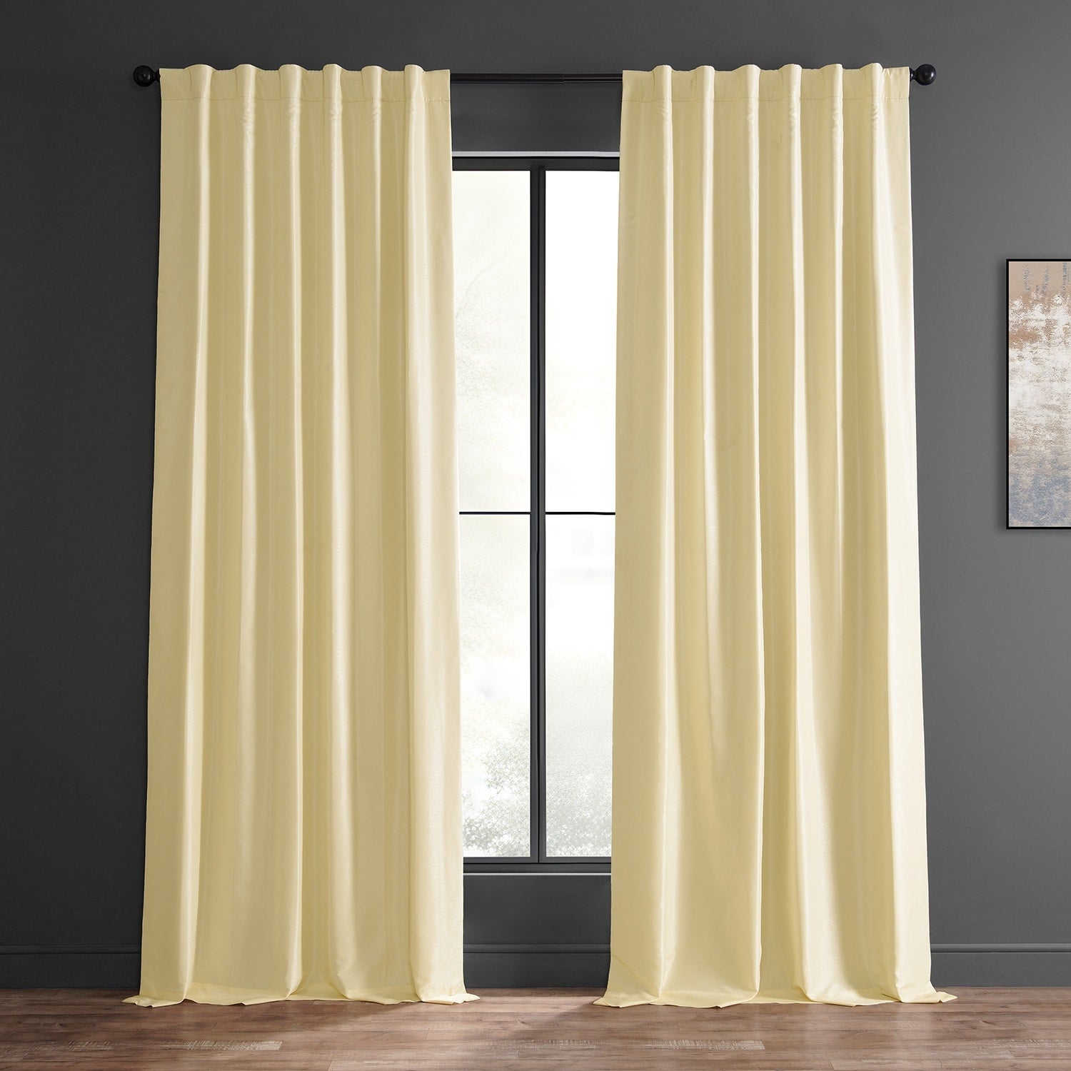 Exclusive Fabrics Textured Faux Dupioni Silk Thermal Blackout Curtains (1 Panel)