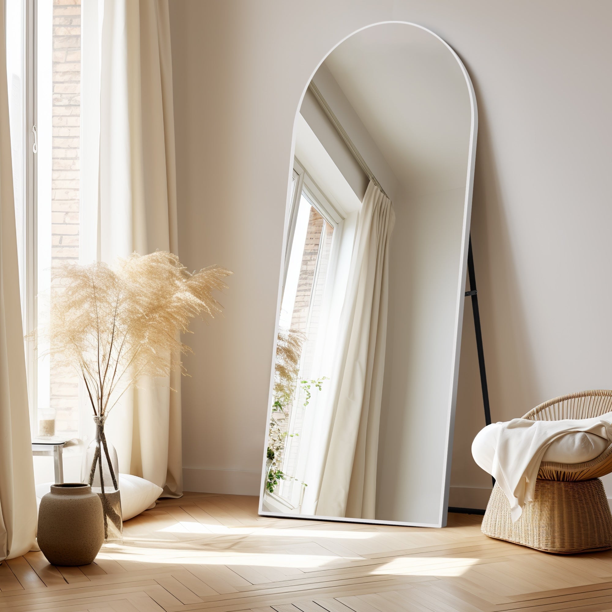 Dovelina Arched Full Length Floor Wall Mirror Standing Mirror