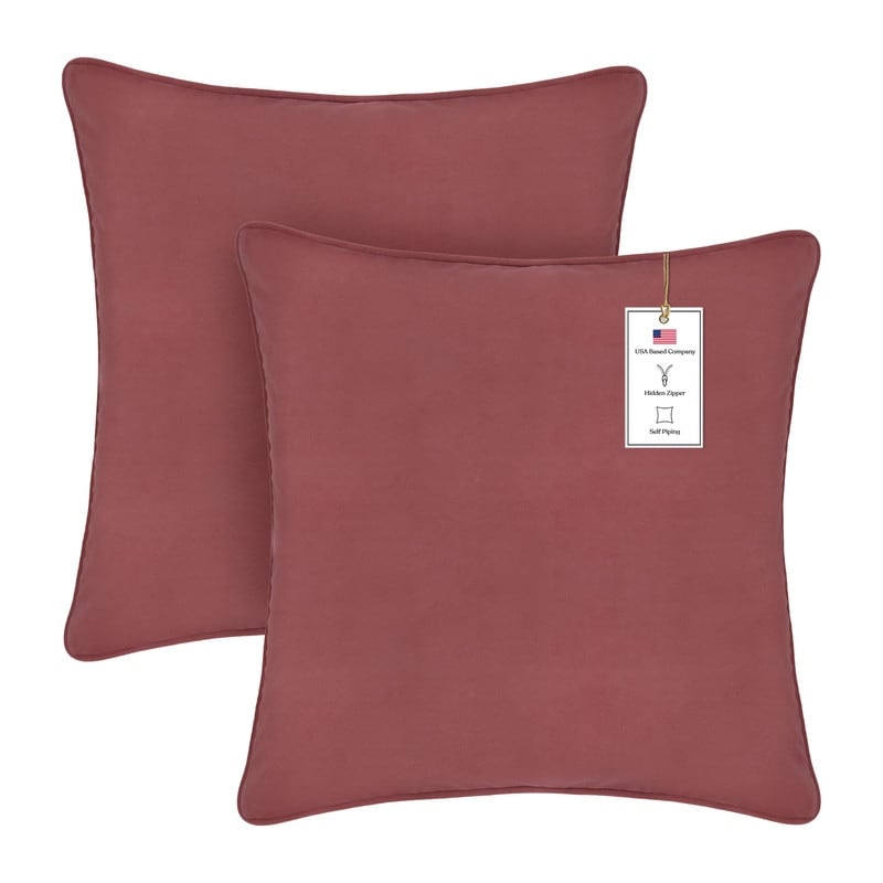 A1HC Set of 2 Luxurious Fine Soft Velvet Throw Pillow Covers Only, For Sofas, Beds, Vibrant Colors and Hidden Zipper