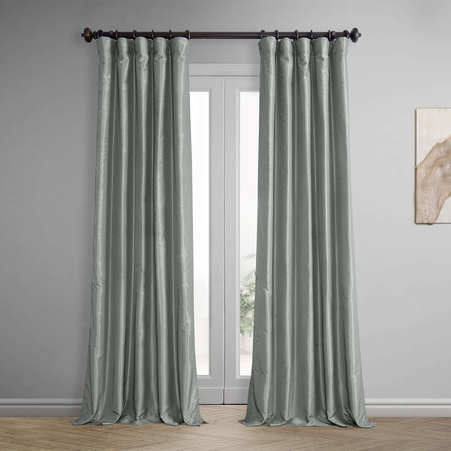 Exclusive Fabrics Textured Faux Dupioni Silk Thermal Blackout Curtains (1 Panel)