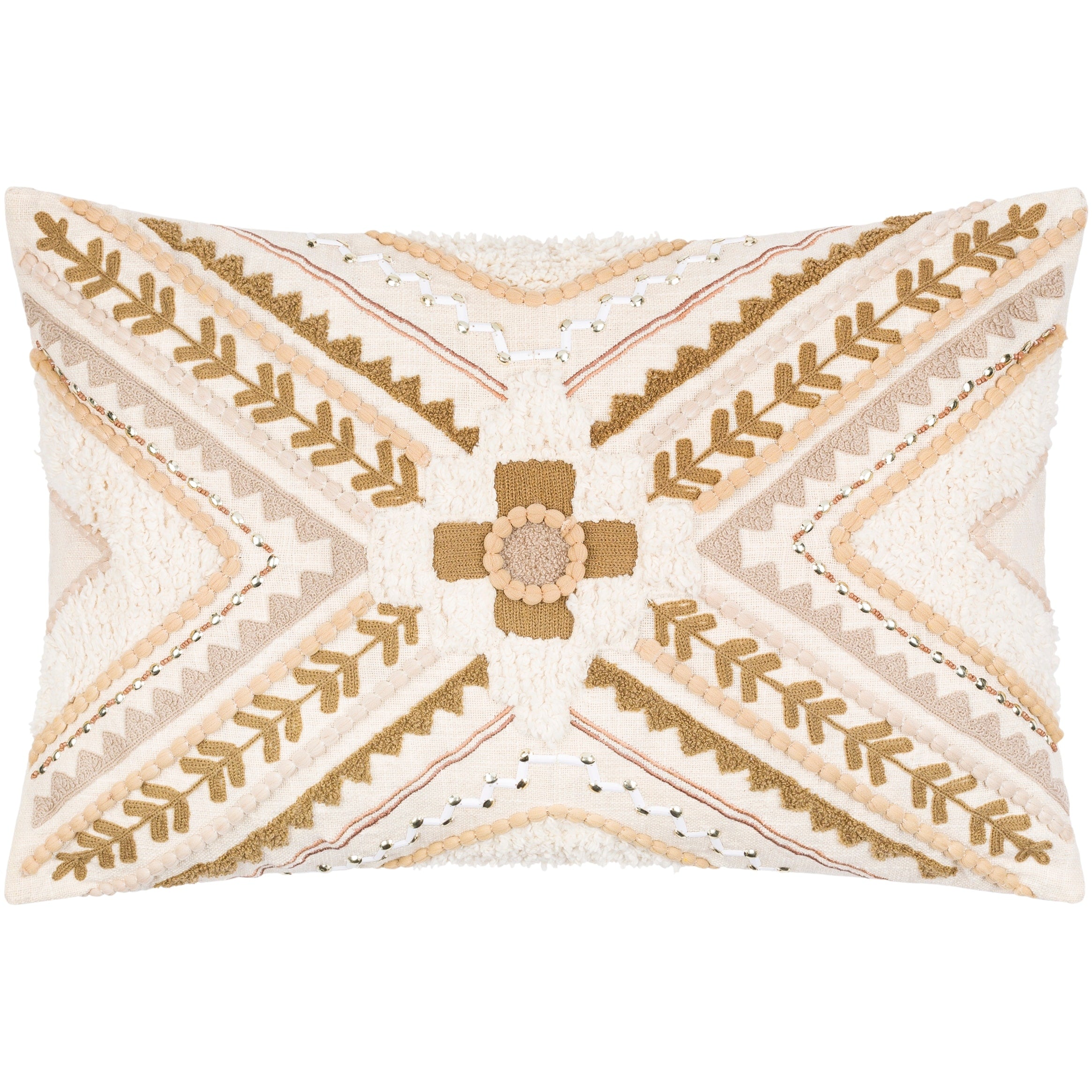 Skylah Detail Embroidered Woven Throw Pillow