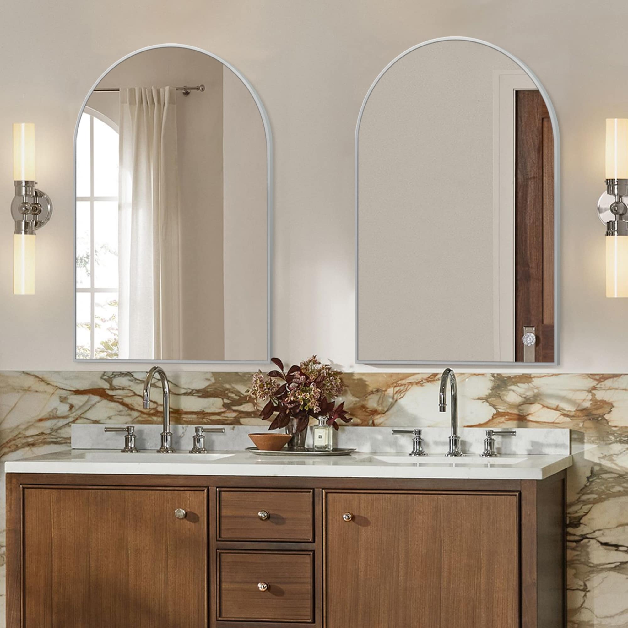 36x 24 2 Pack Arched Bathroom Vanity Mirror,Wall Mounted Mirror