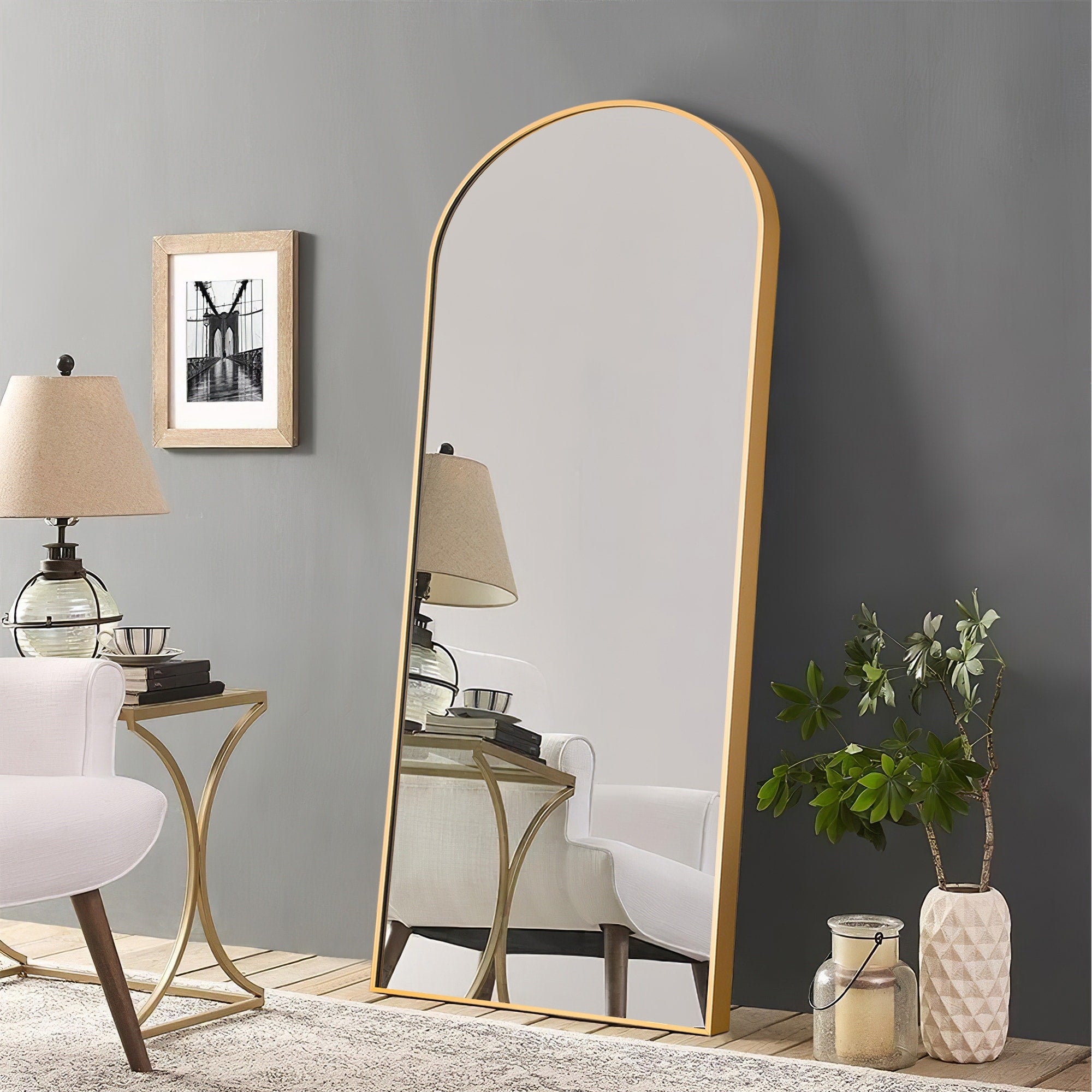 Dovelina Arched Full Length Floor Wall Mirror Standing Mirror