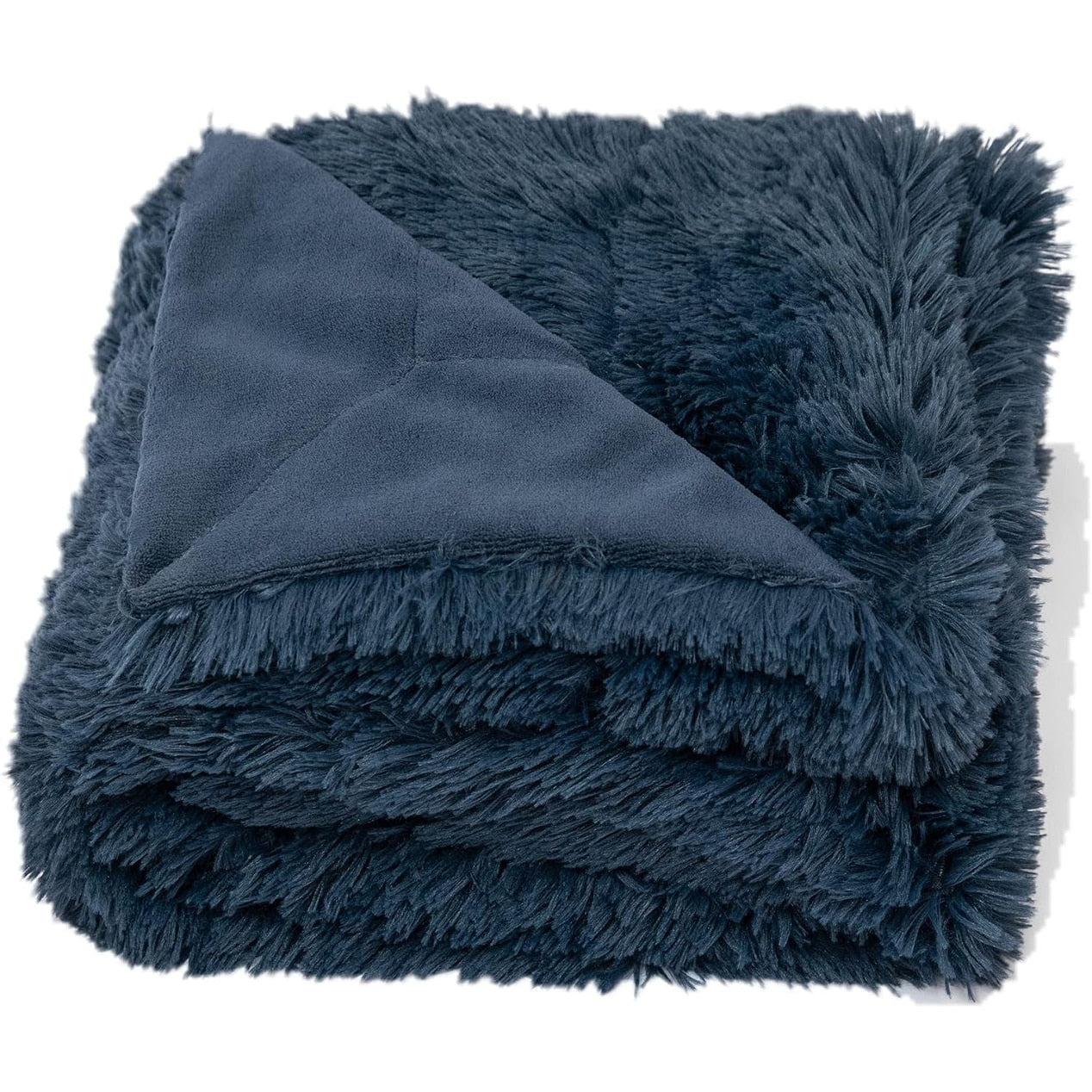 Cheer Collection Reversible Faux Fur Accent Throw Blanket