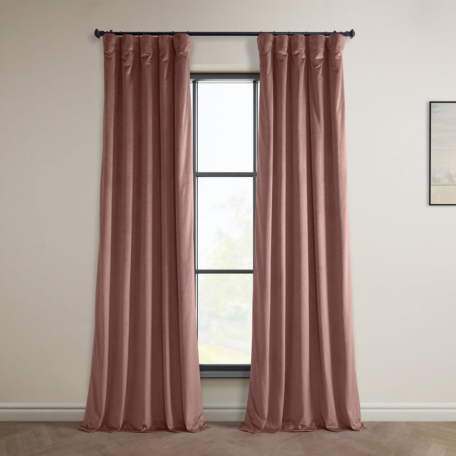 Exclusive Fabrics Heritage Plush Velvet Room Darkening Curtains (1 Panel) Luxury Velvet Curtains for Bedroom & Living Room.