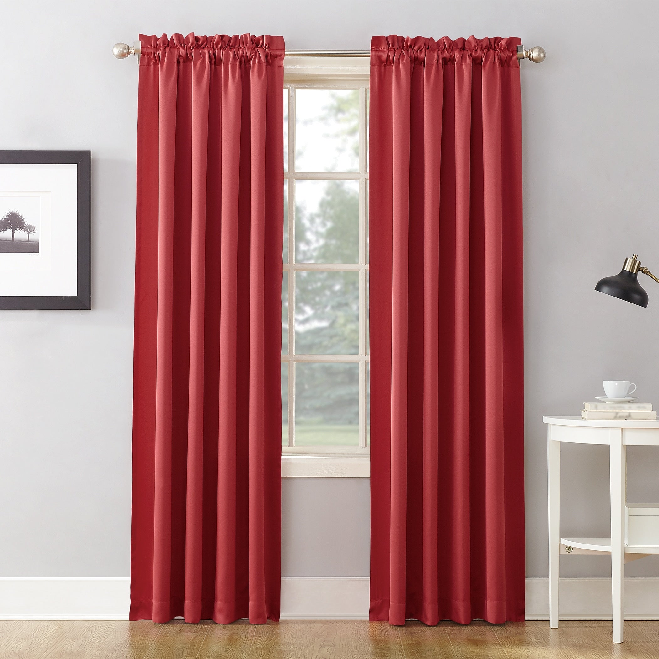 Porch & Den Inez Room Darkening Window Curtain Panel and Valance, Single Panel