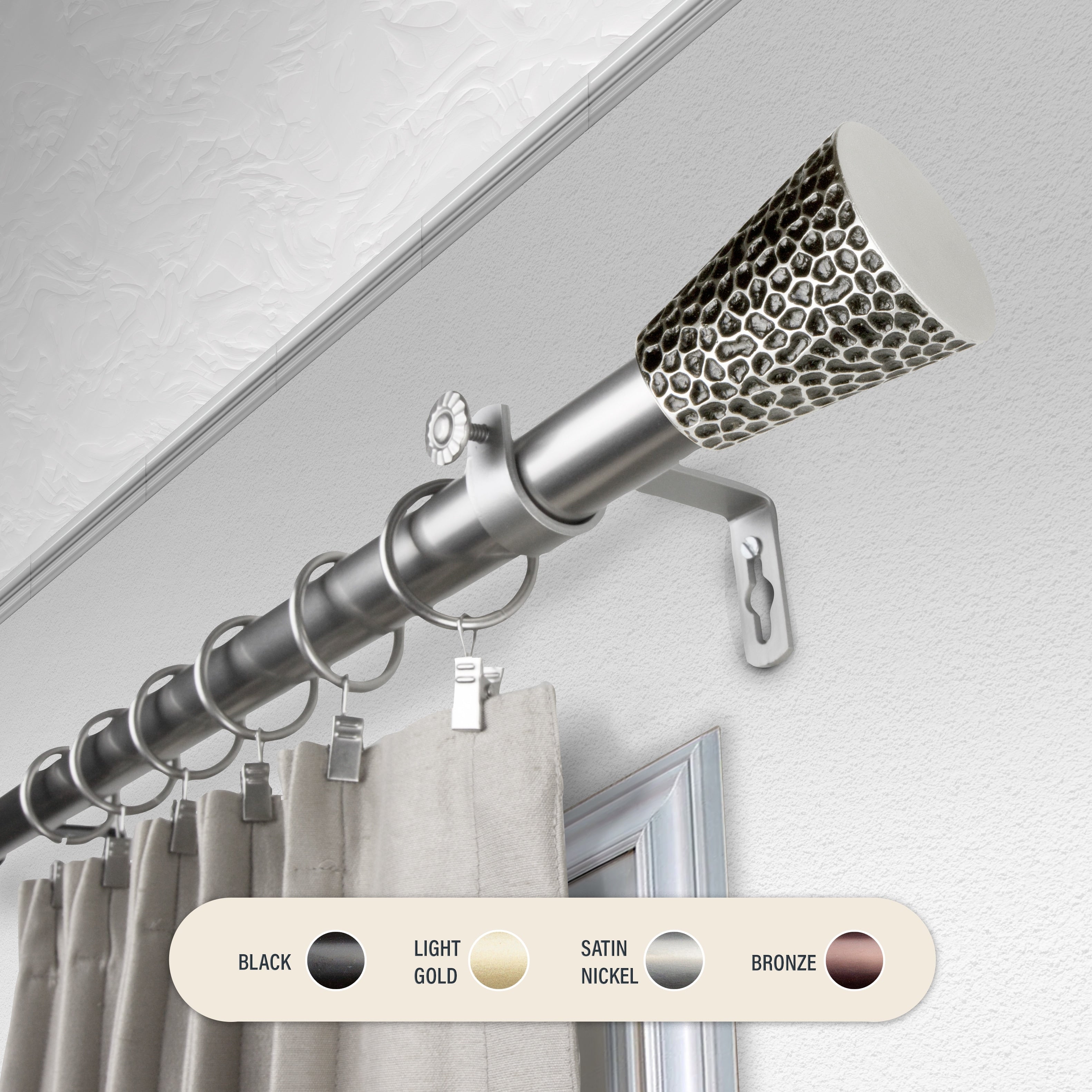 InStyleDesign Emil 1 inch Diameter Adjustable Curtain Rod