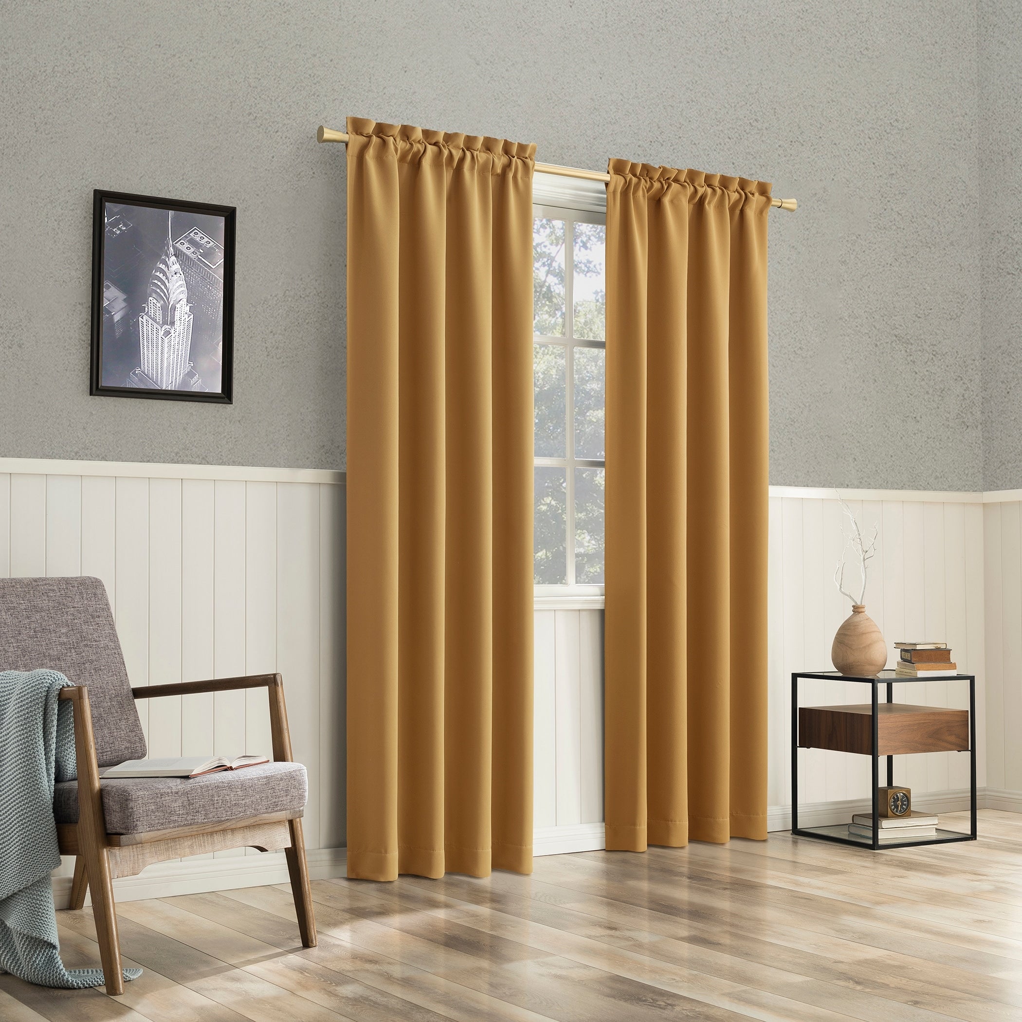 Sun Zero Hayden Energy Saving Blackout Rod Pocket 1-Piece Curtain Panel, Single Panel