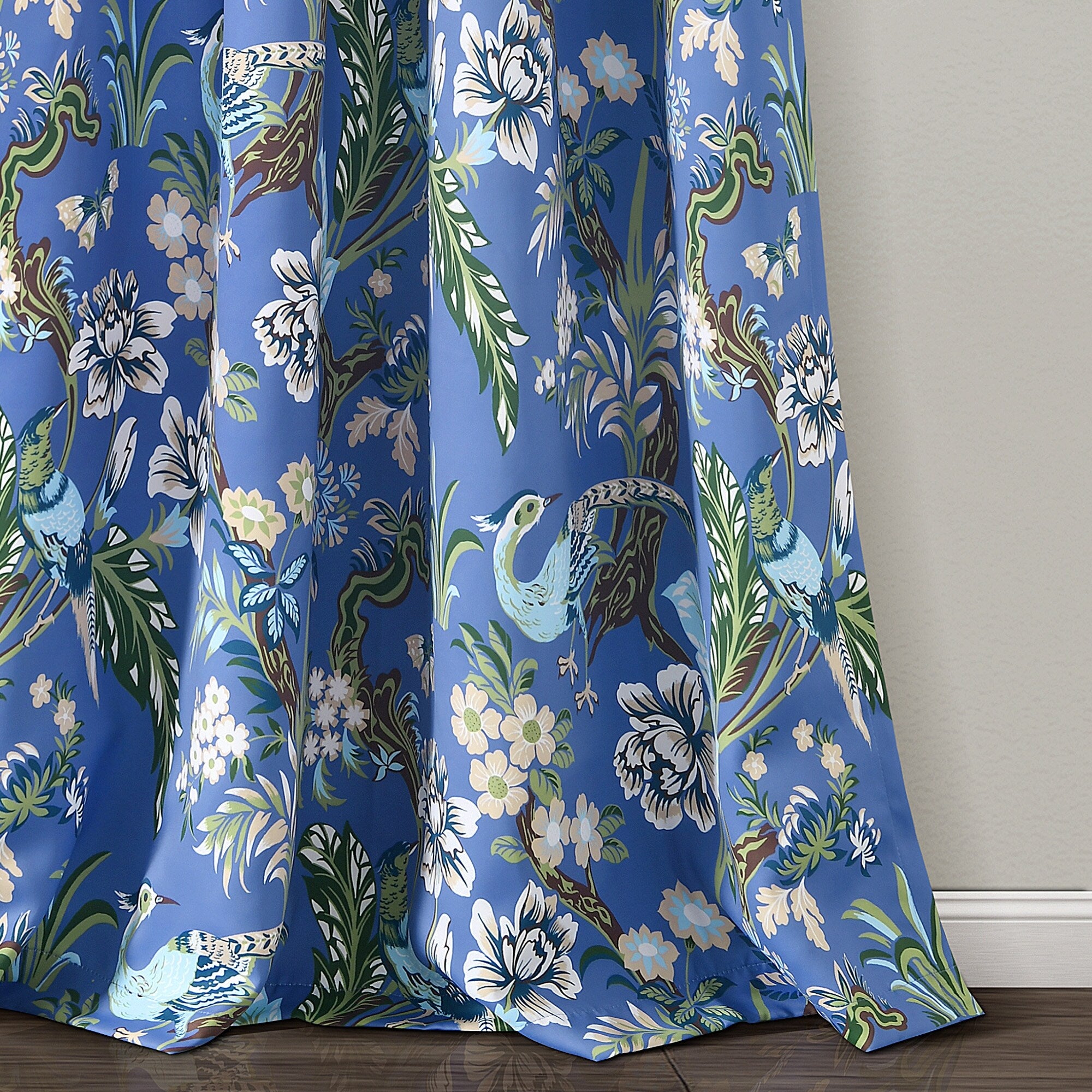 Lush Decor Dolores Light Filtering Floral Bird Print Curtain Pair Panels