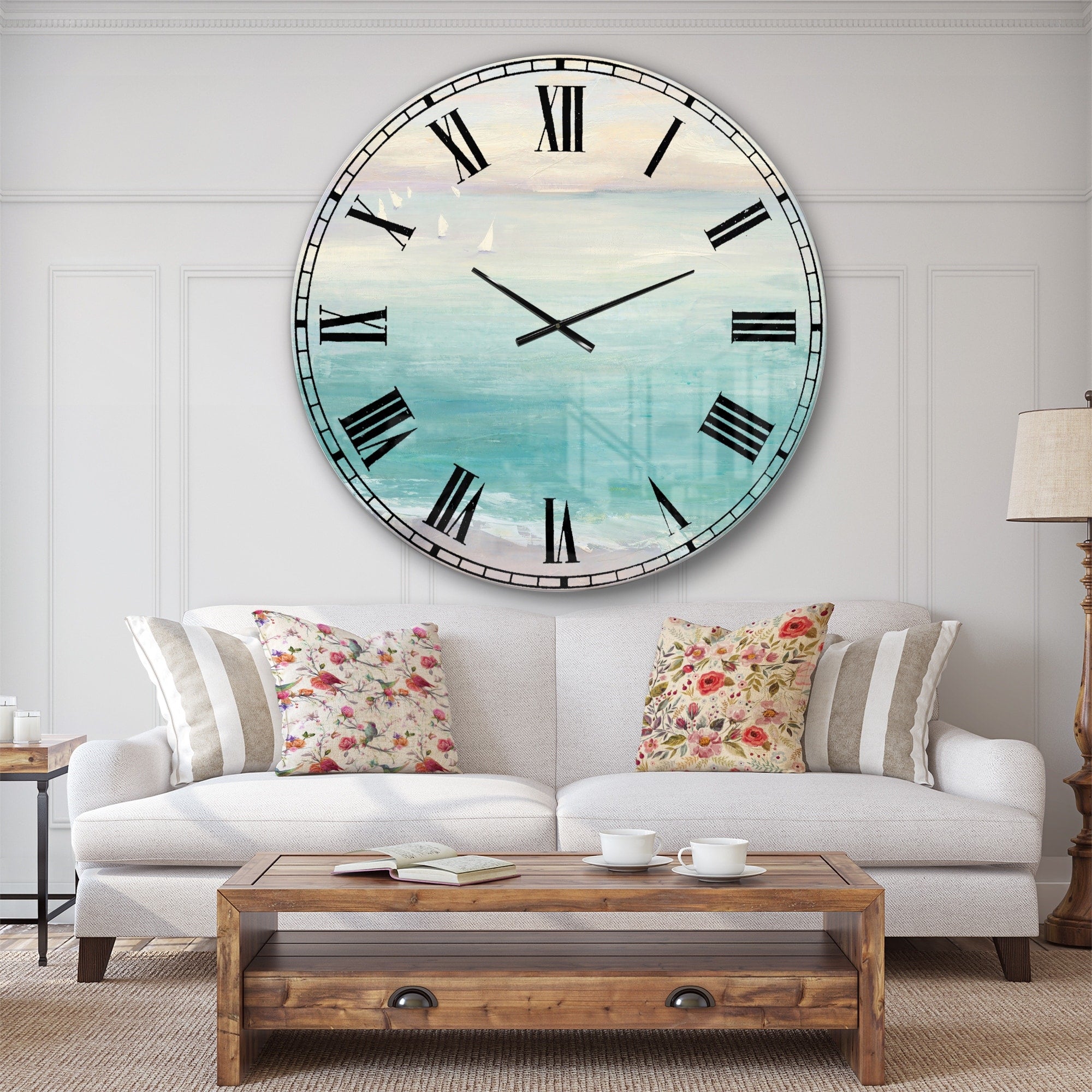 Designart 'From the Shore' Traditional Large Wall CLock