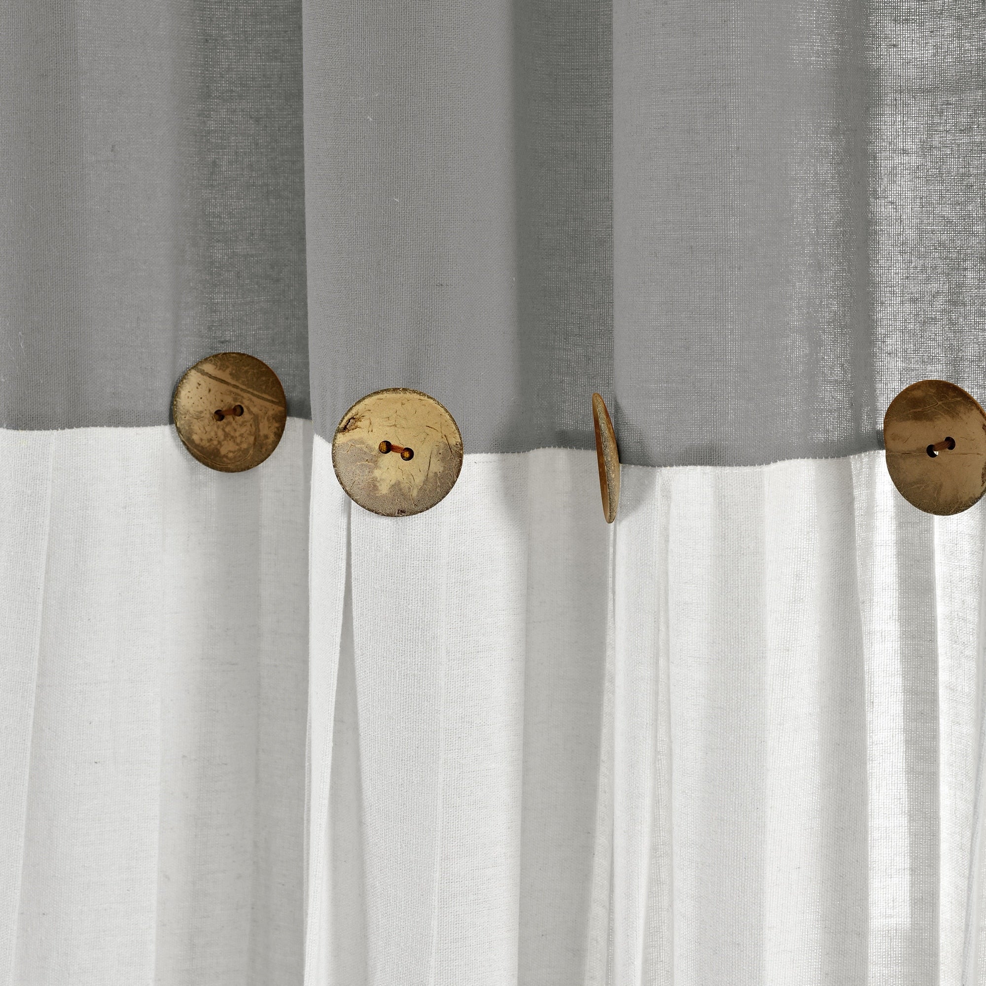 Lush Decor Linen Button Single Panel Window Curtain