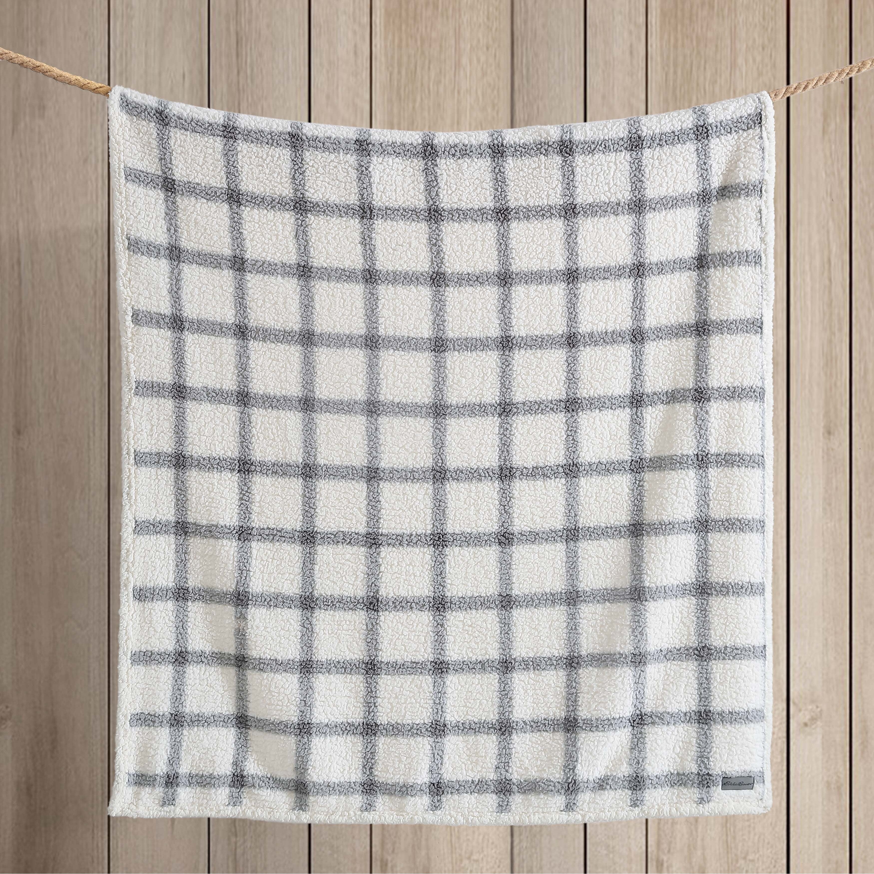 Eddie Bauer Printed Faux Shearling- Reversible Throw Blankets