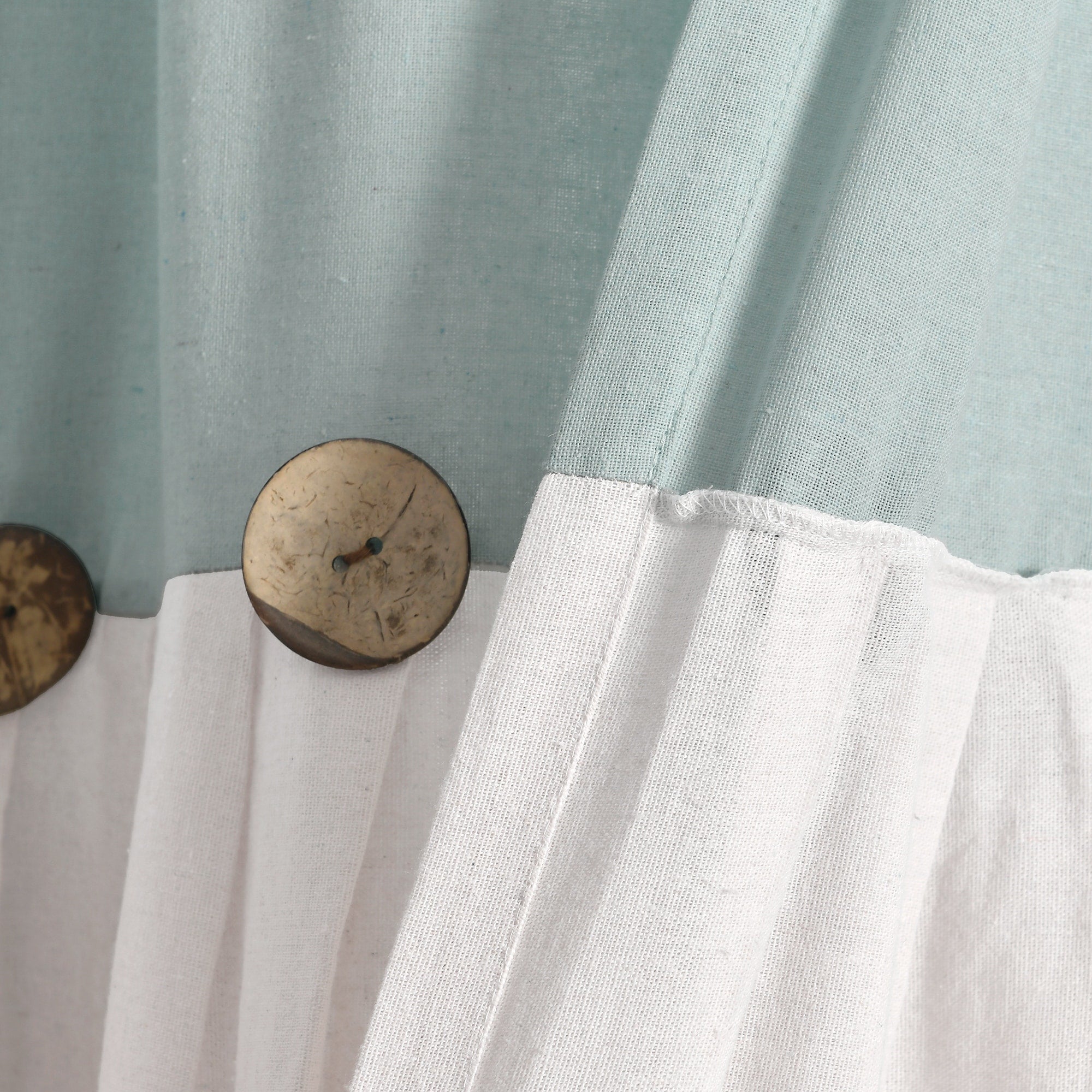 Lush Decor Linen Button Single Panel Window Curtain