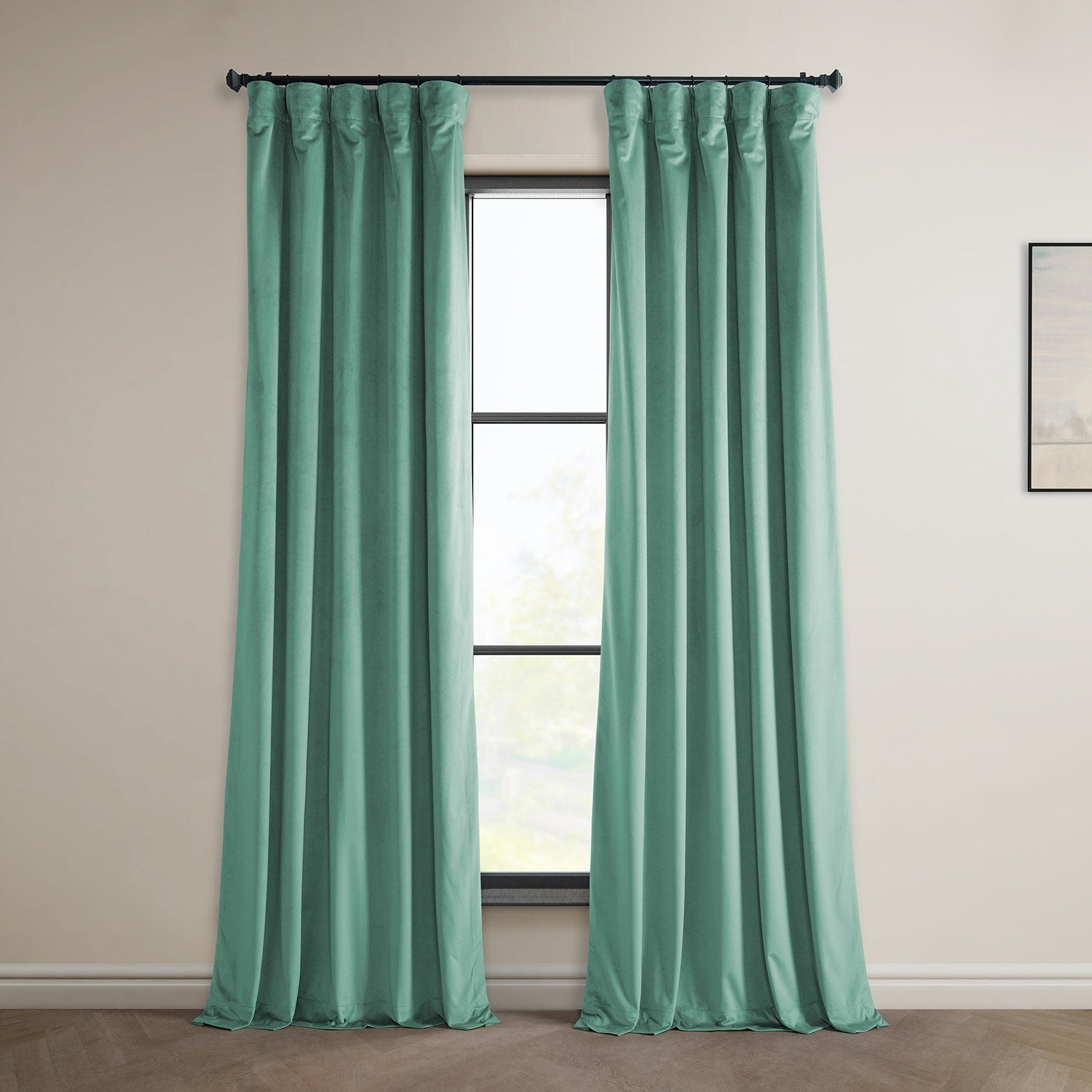 Exclusive Fabrics Heritage Plush Velvet Room Darkening Curtains (1 Panel) Luxury Velvet Curtains for Bedroom & Living Room.