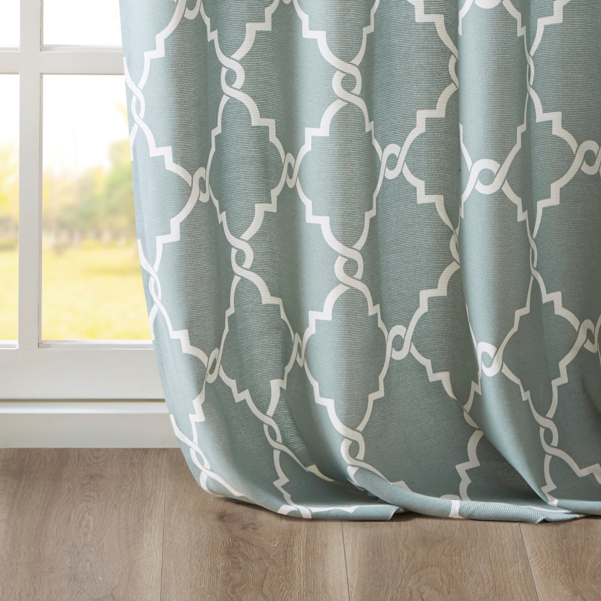 Madison Park Westmont Fretwork Print Grommet Top Window Single Curtain Panel