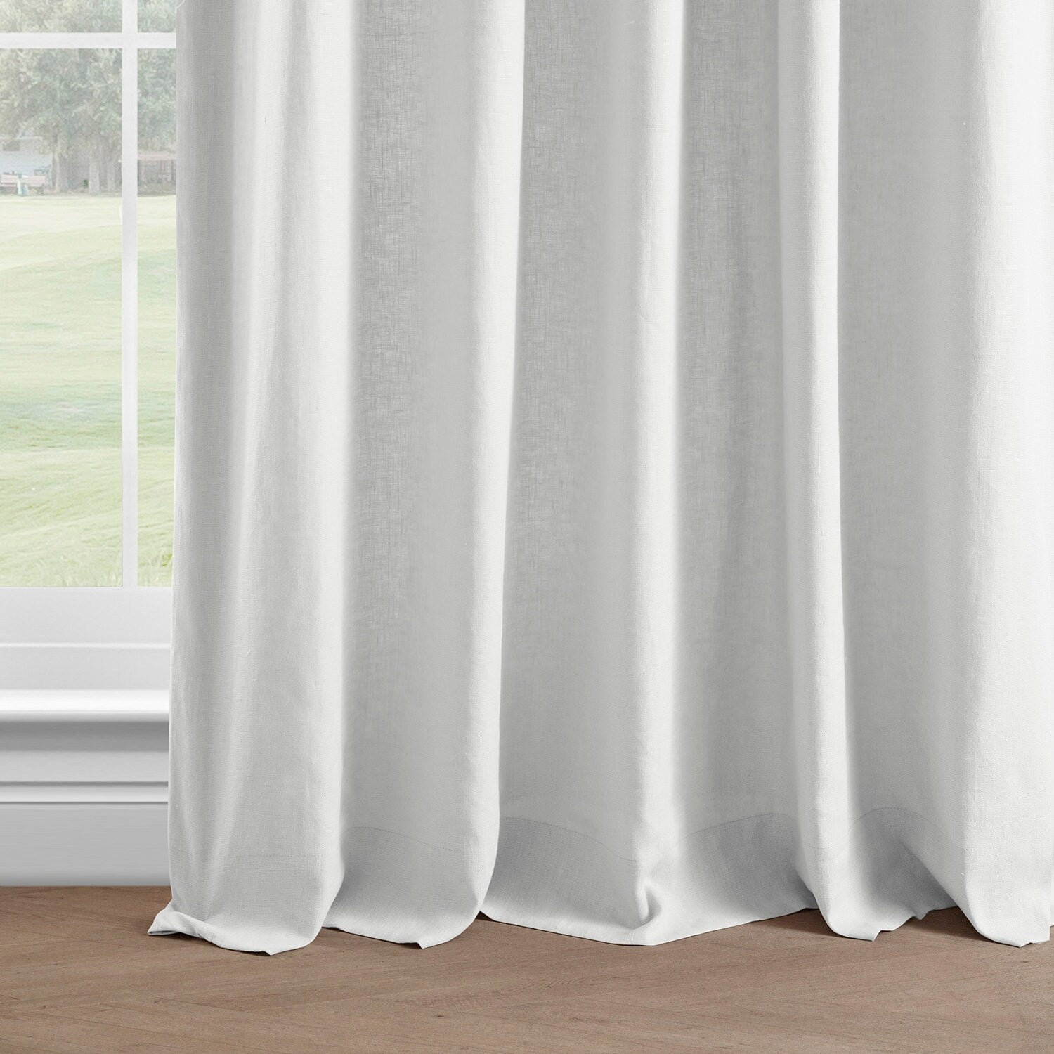 Exclusive Fabrics French Linen Room Darkening Curtains Panel - Elegant luxurious Drapes (1 Panel)