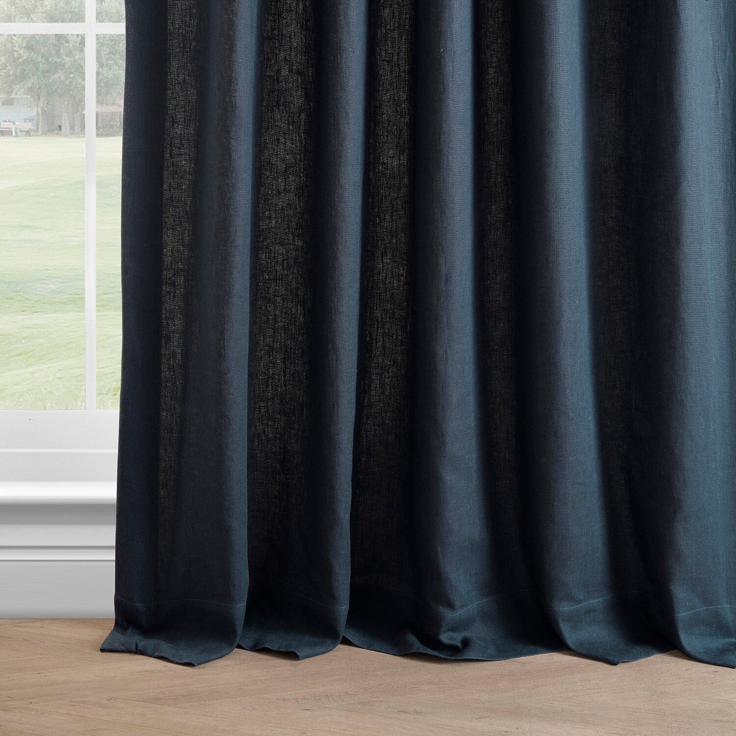 Exclusive Fabrics French Linen Room Darkening Curtains Panel - Elegant luxurious Drapes (1 Panel)