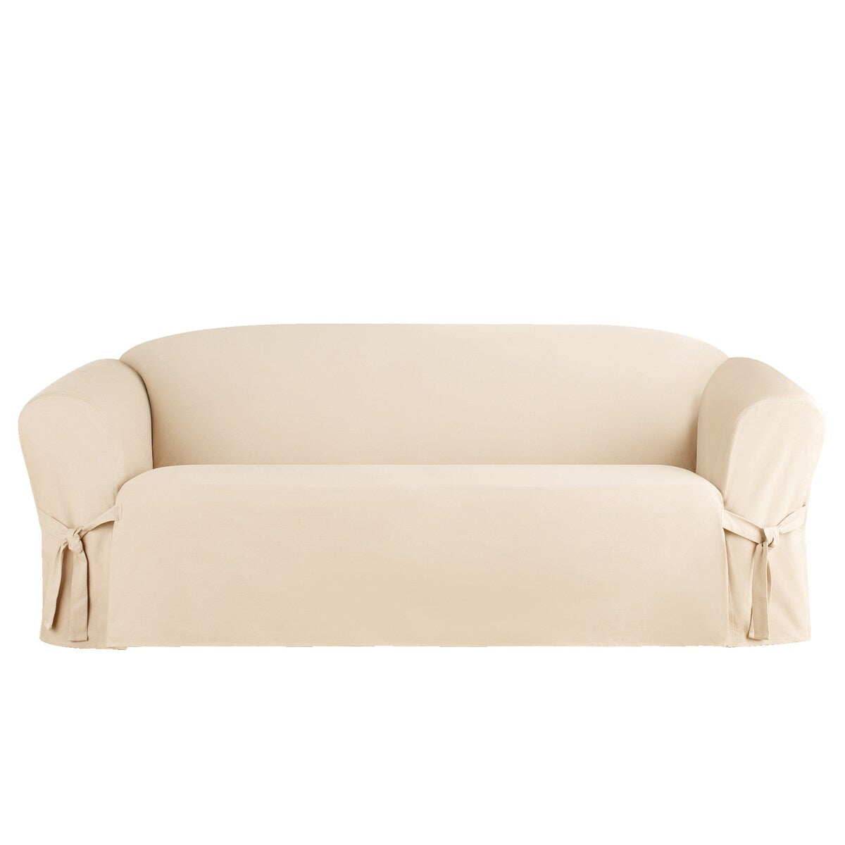 SureFit Heavyweight Cotton Duck One-Piece Sofa Slipcover with Seat Elastic